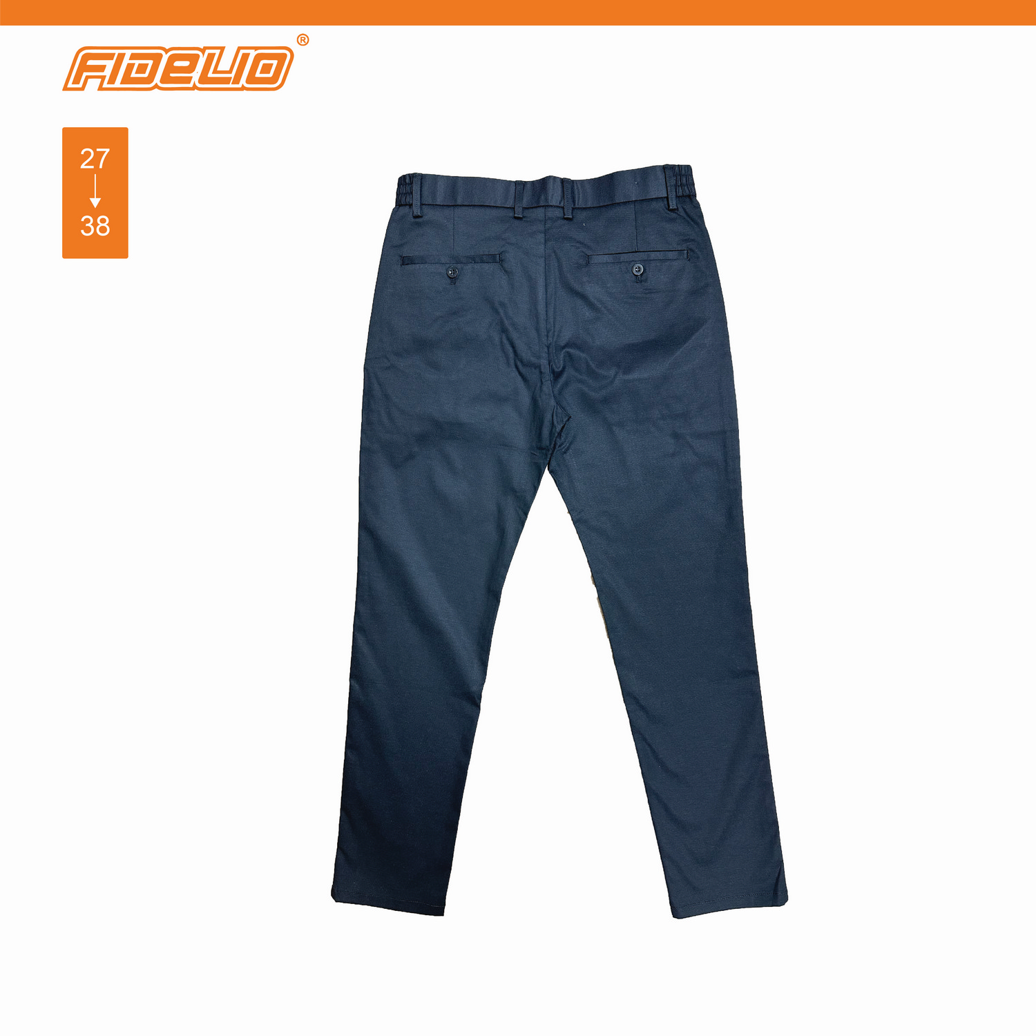 Fidelio Button Stretchable Waist Band Chinos -Charcoal