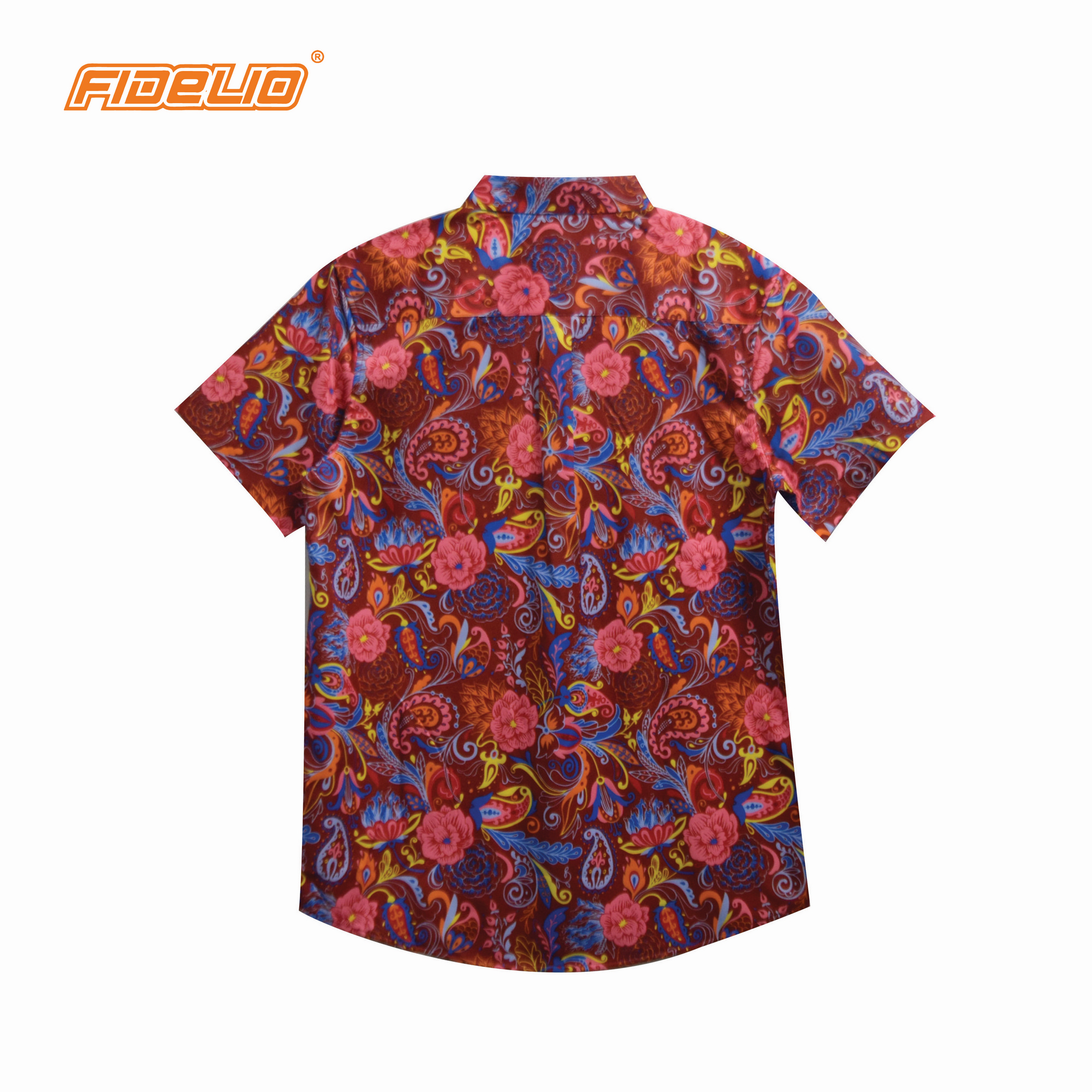 Fidelio Heritage Print Short Sleeve Shirts -Maroon/Pink