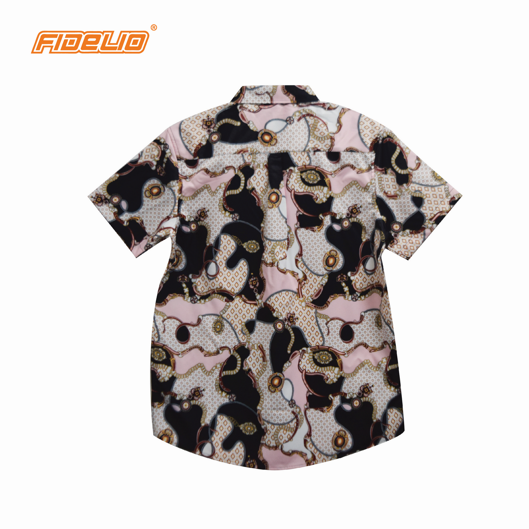 Fidelio Heritage Print Short Sleeve Shirts -Black/Pink