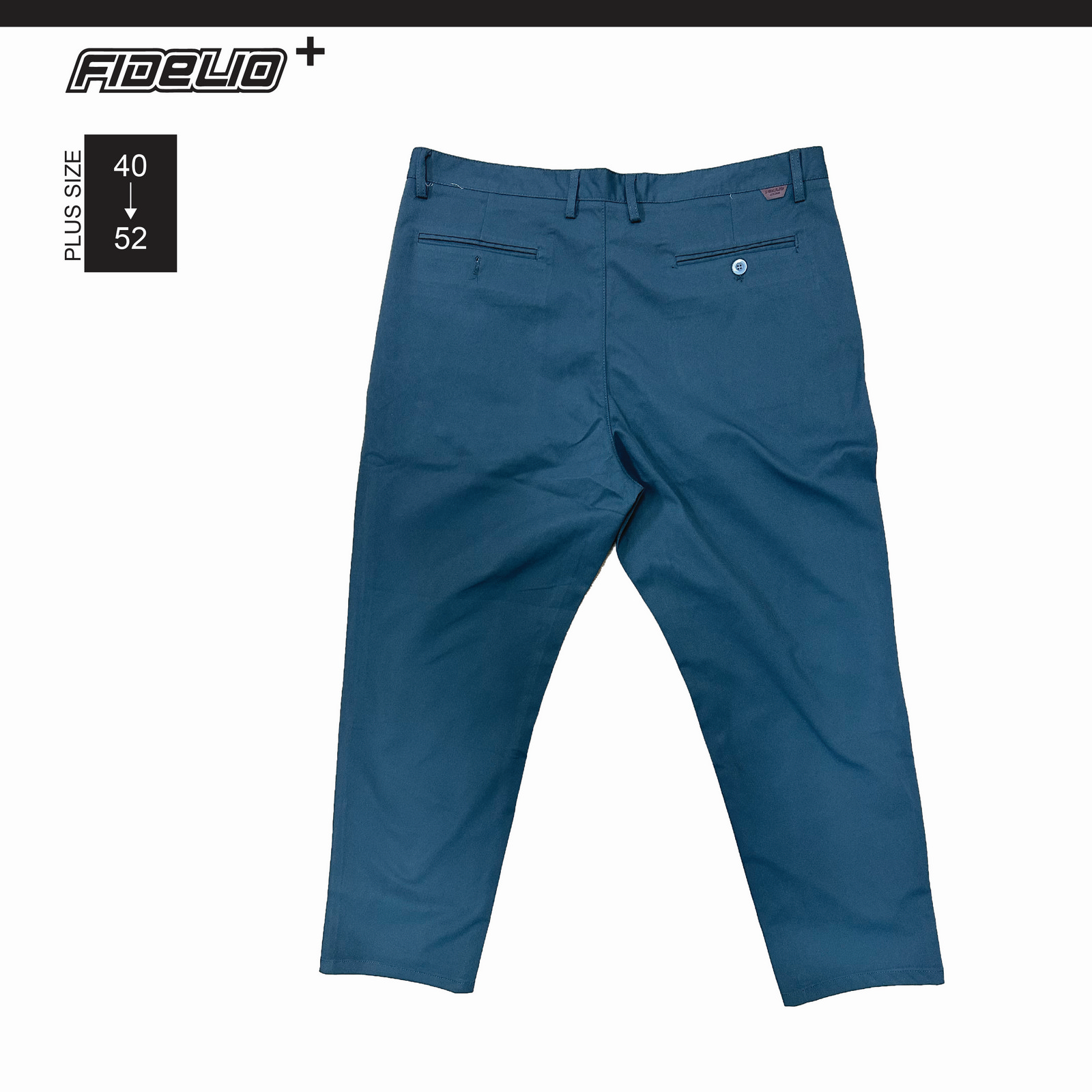 Fidelio Plus Size Comfort Stretch Slim Fit Chinos - Dark Grey