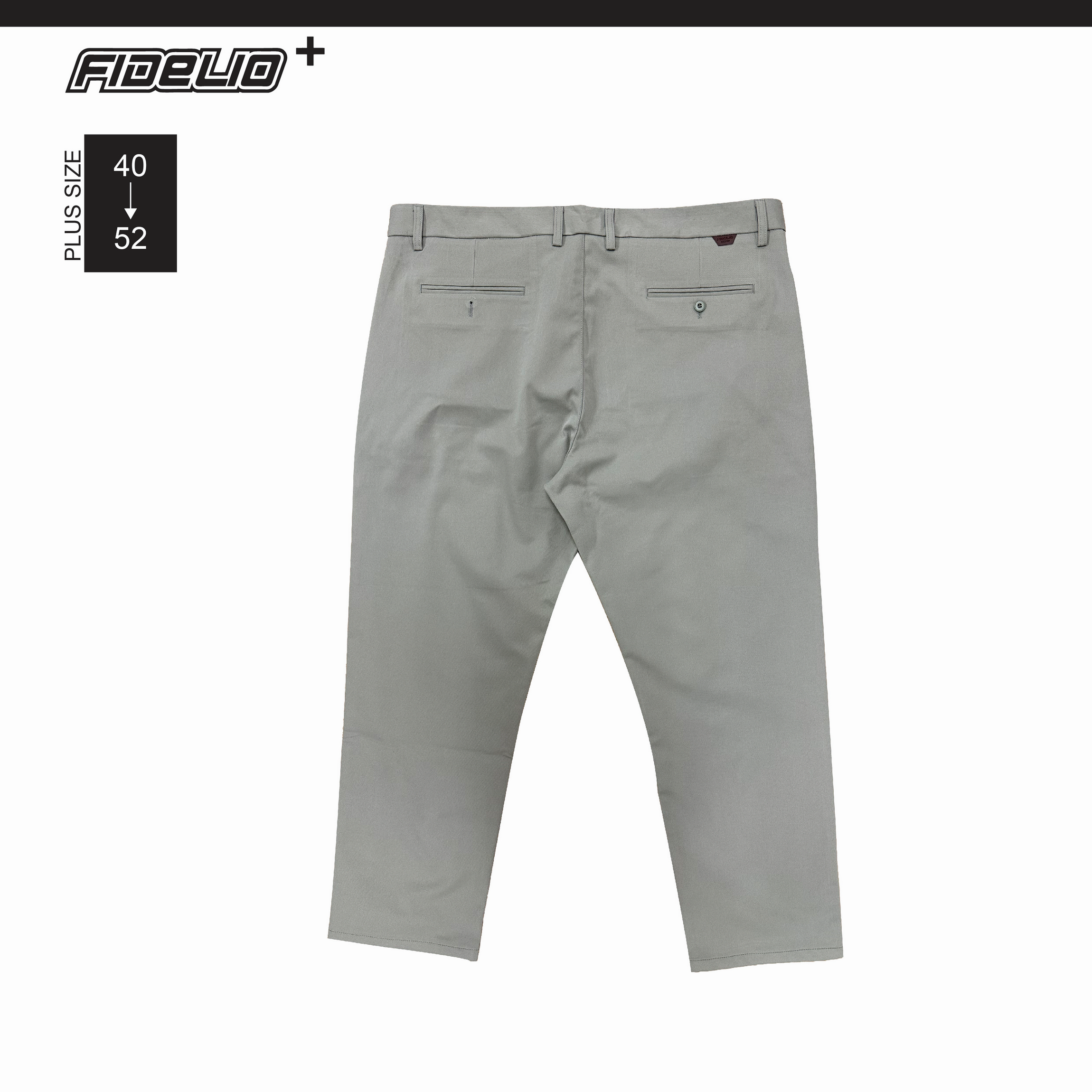 Fidelio Plus Size Tailored Comfort Chinos - Grey