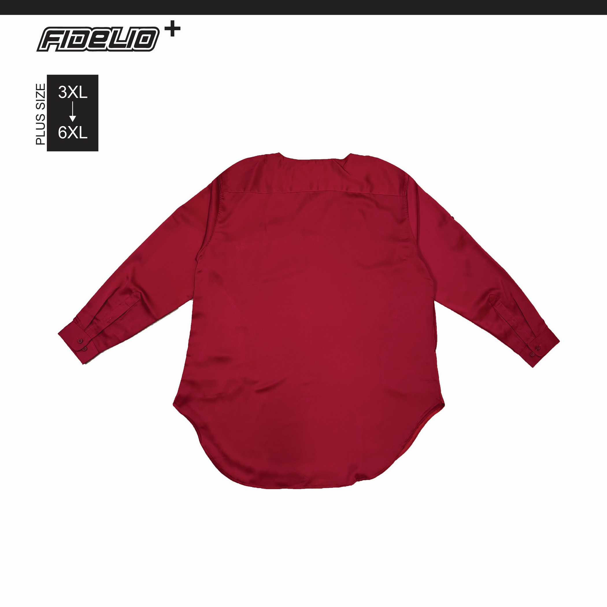 JASPAR Plus Size Sleek V-Neck Kurta Tops -Red