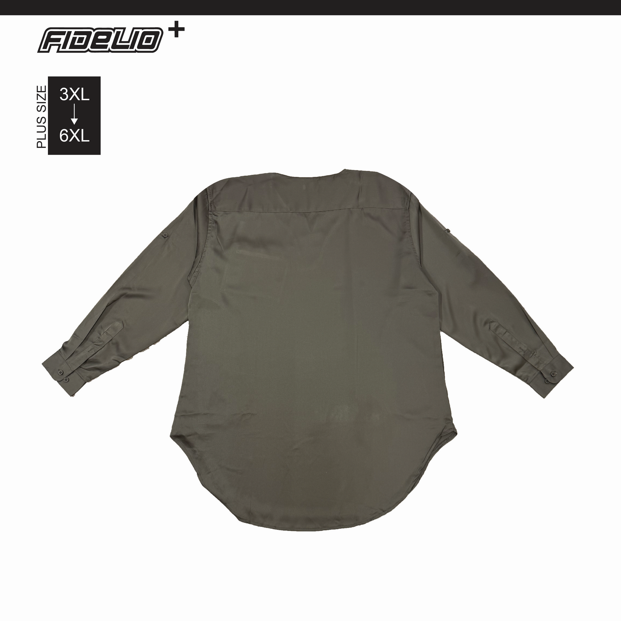 JASPAR Plus Size Sleek V-Neck Kurta Tops -Brown