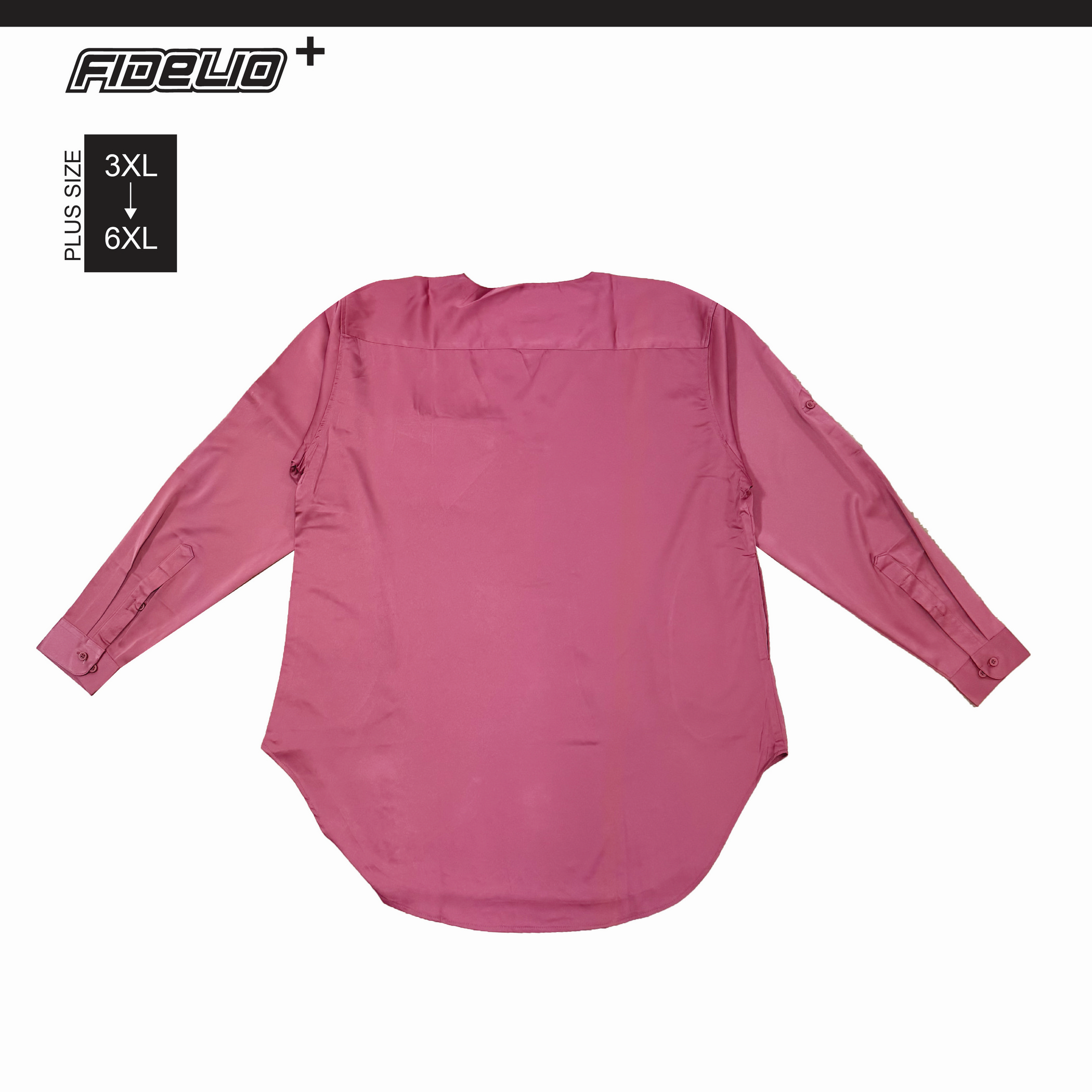 JASPAR Plus Size Sleek V-Neck Kurta Tops -Coral Red