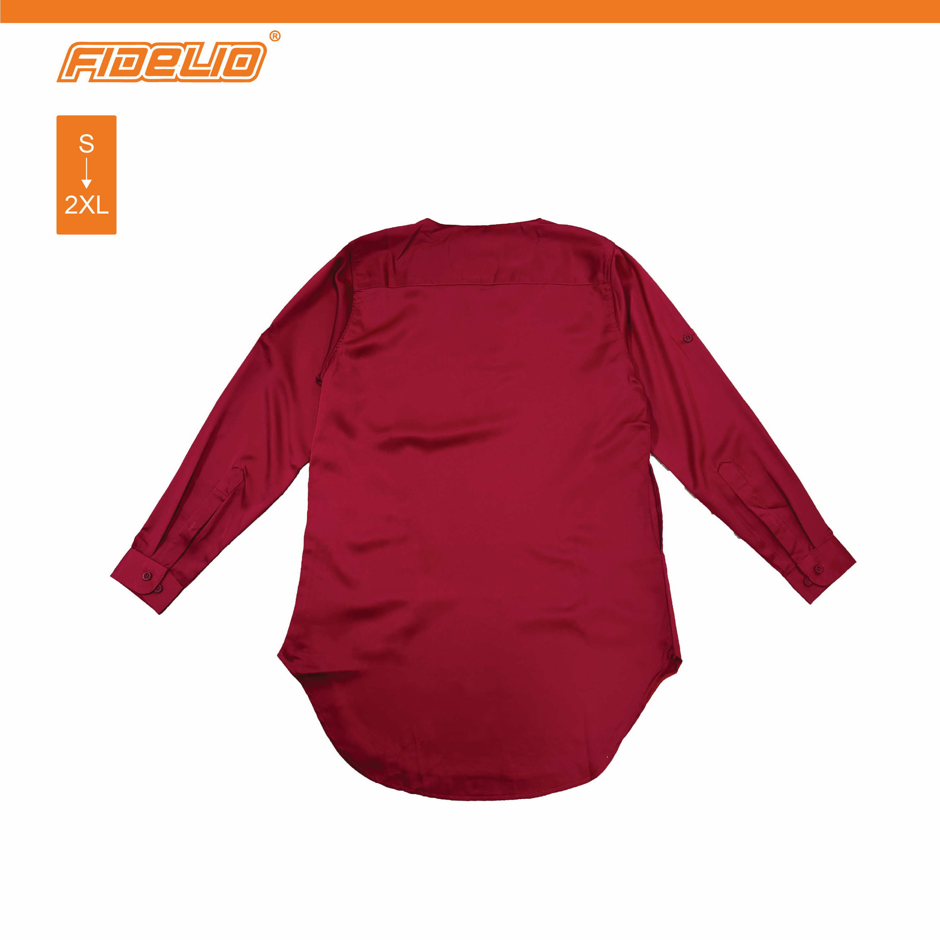 JASPAR Sleek V-Neck Kurta Tops -Red