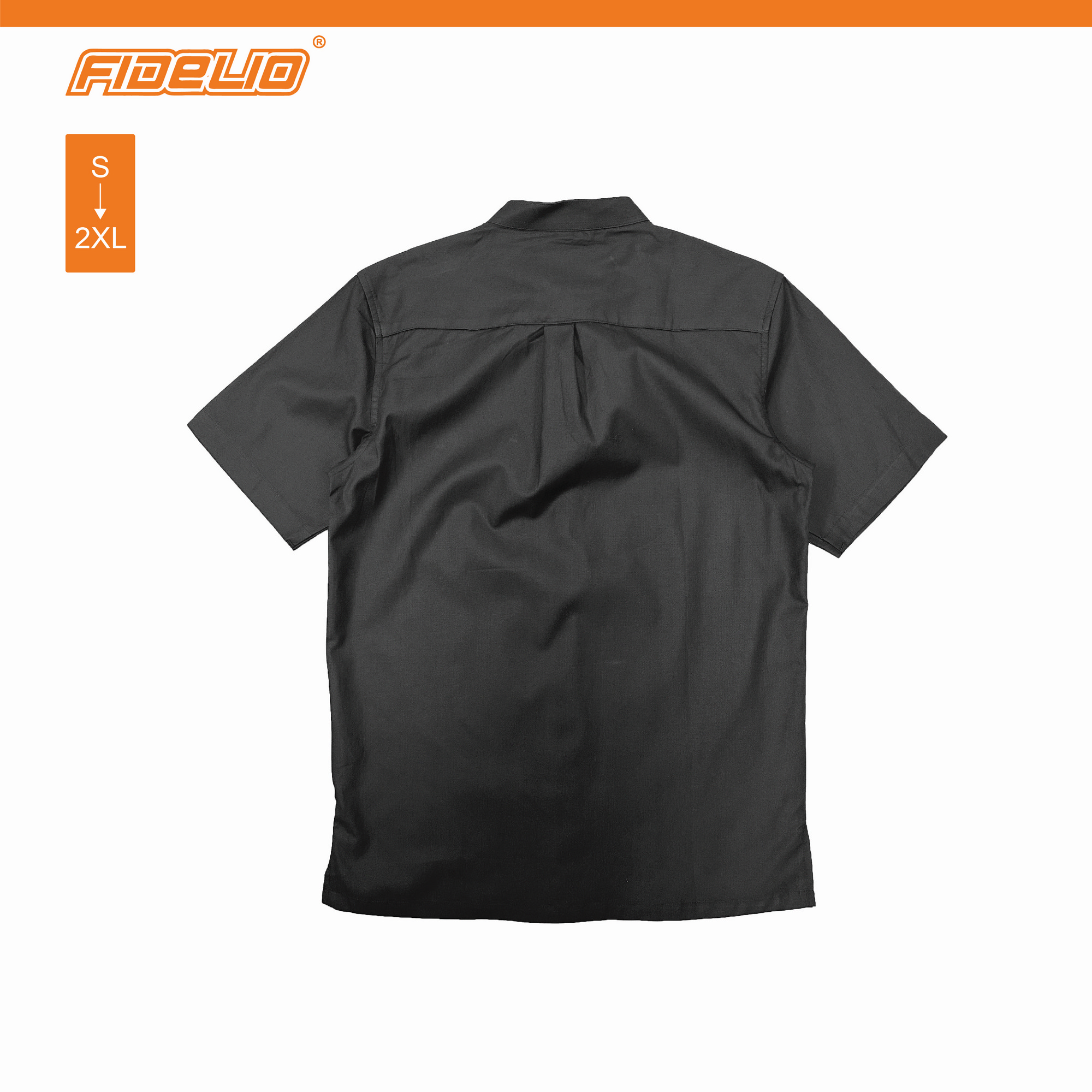 Fidelio Mandarin Collar Embroidery Pocket Shirts -Black