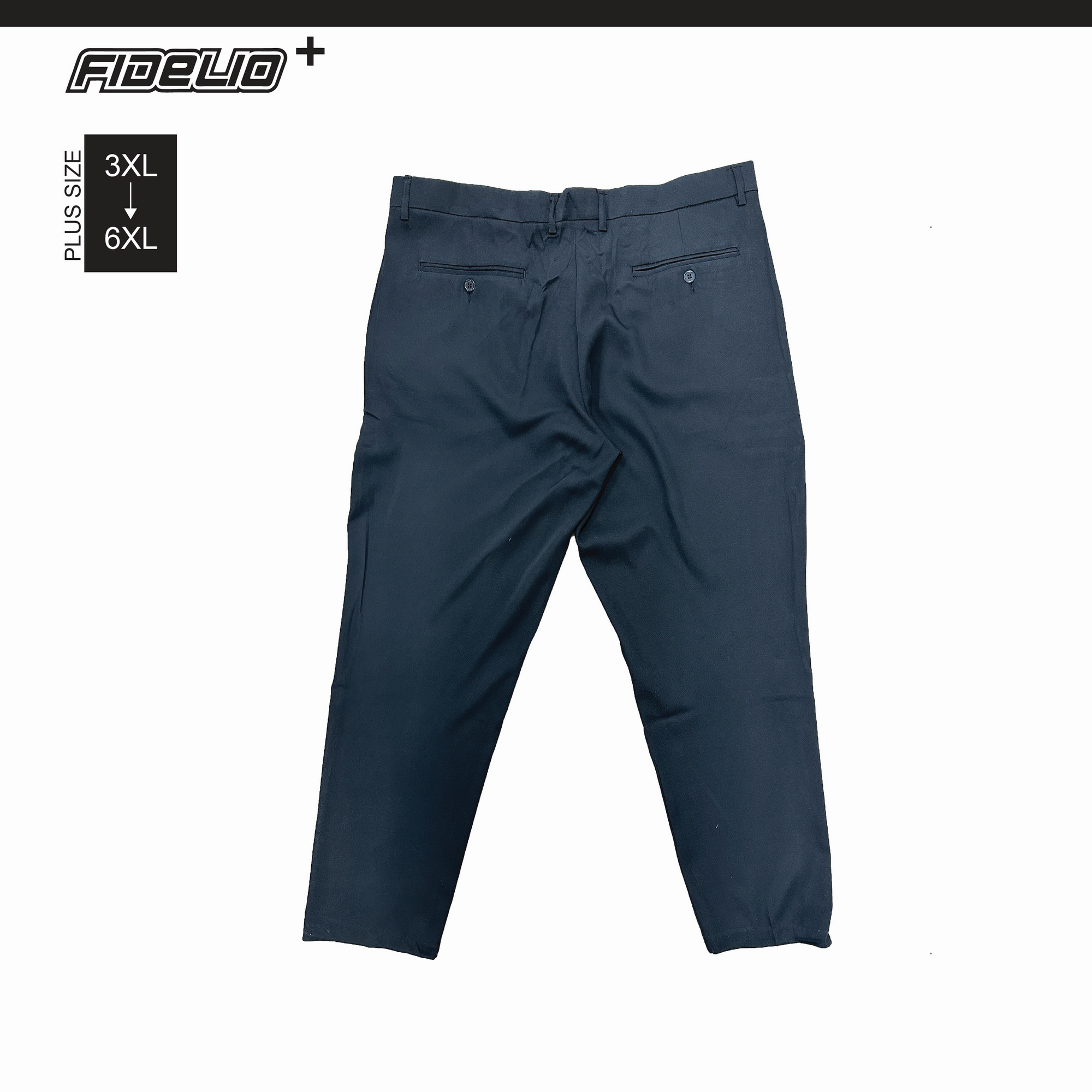 Fidelio Plus Size Comfy Stretch Slacks -Black