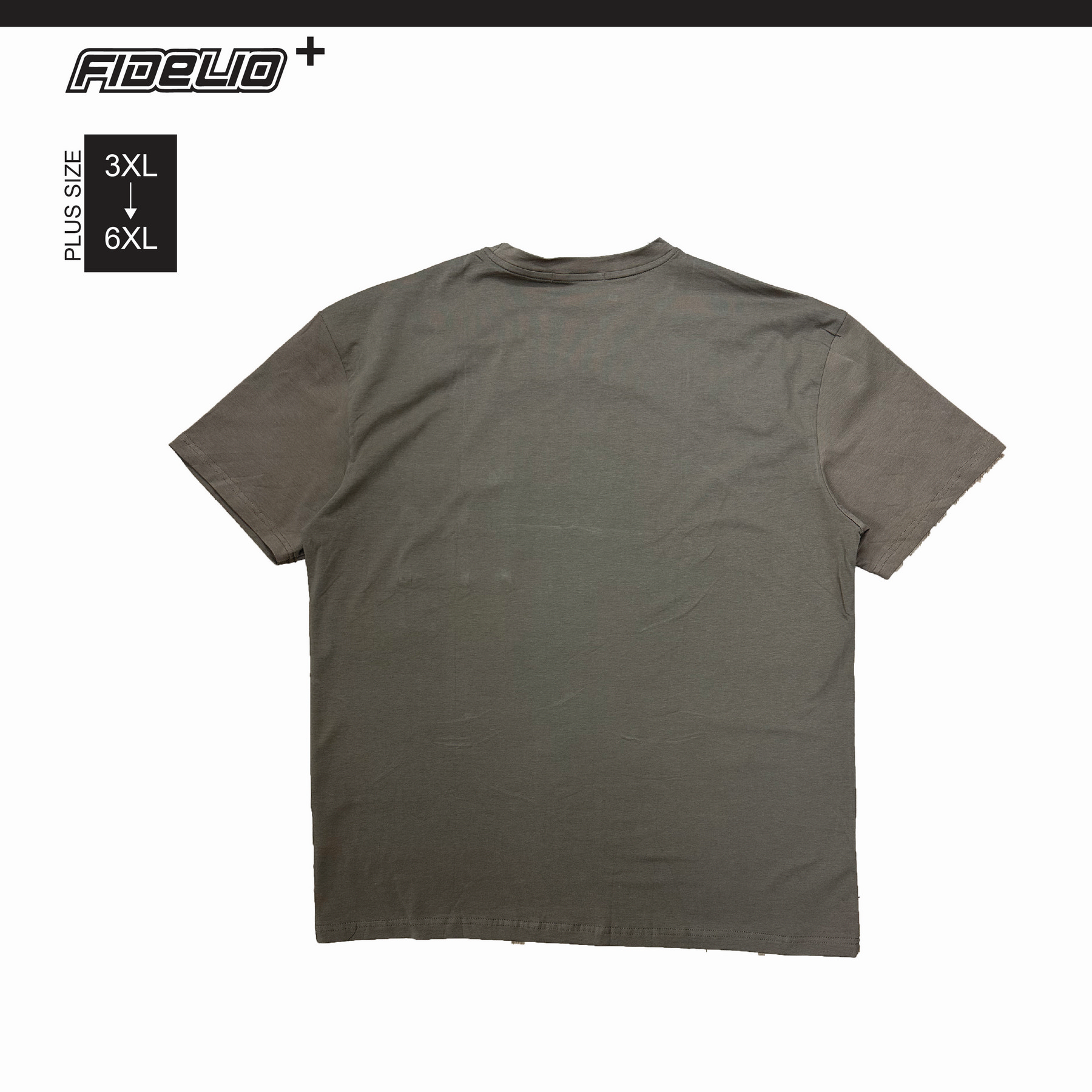 Fidelio Plus Size Utility Pocket Tees -Brown