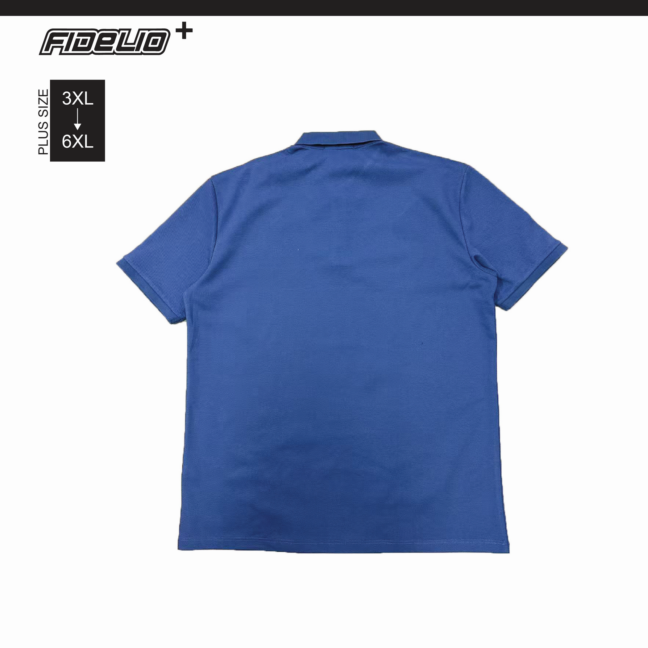 Fidelio Plus Size Union Depart Polo Tees -Blue