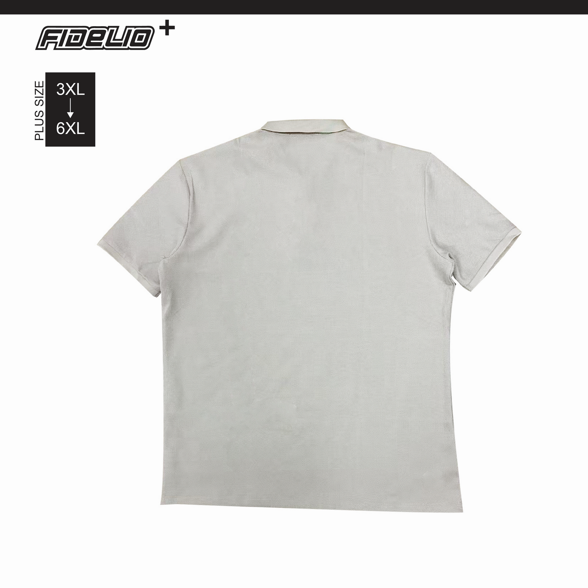 Fidelio Plus Size Signature Embroidery Polo Tees -Beige