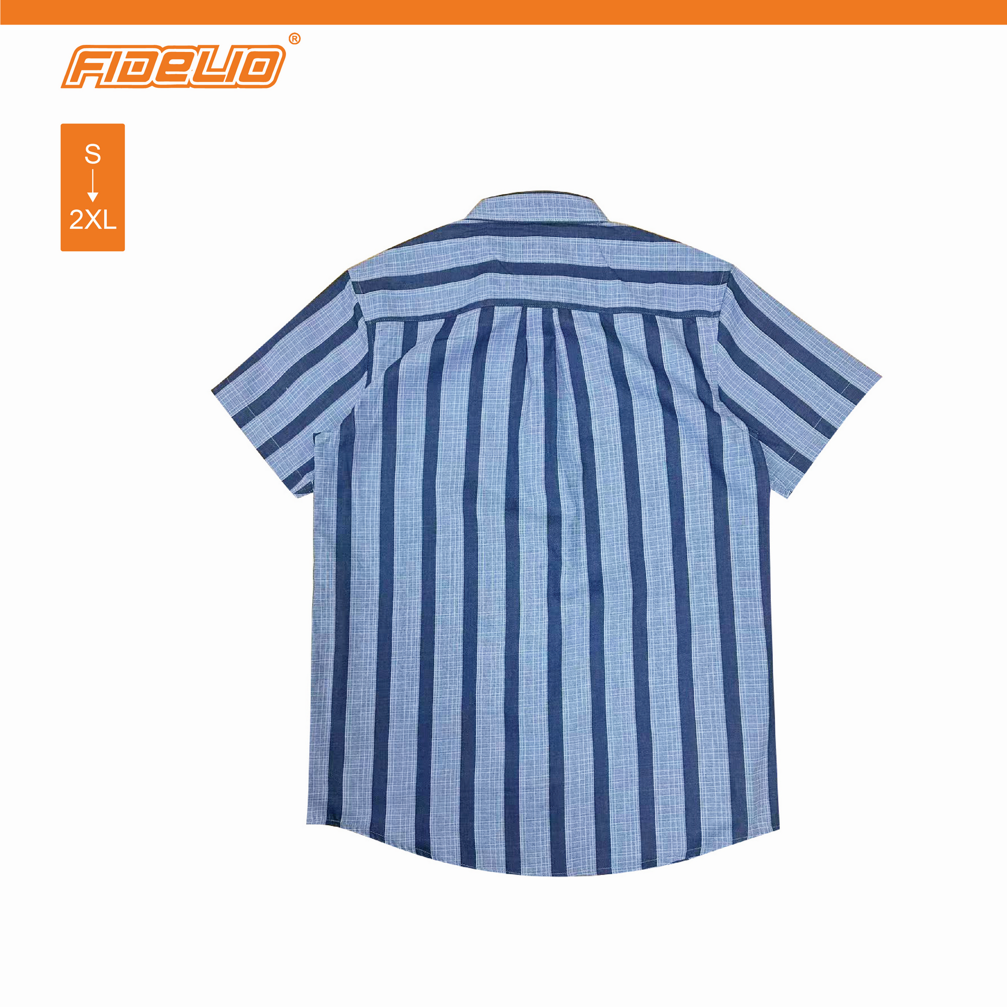 Fidelio Vertical Striped Short Sleeve Shirts -Blue/Navy