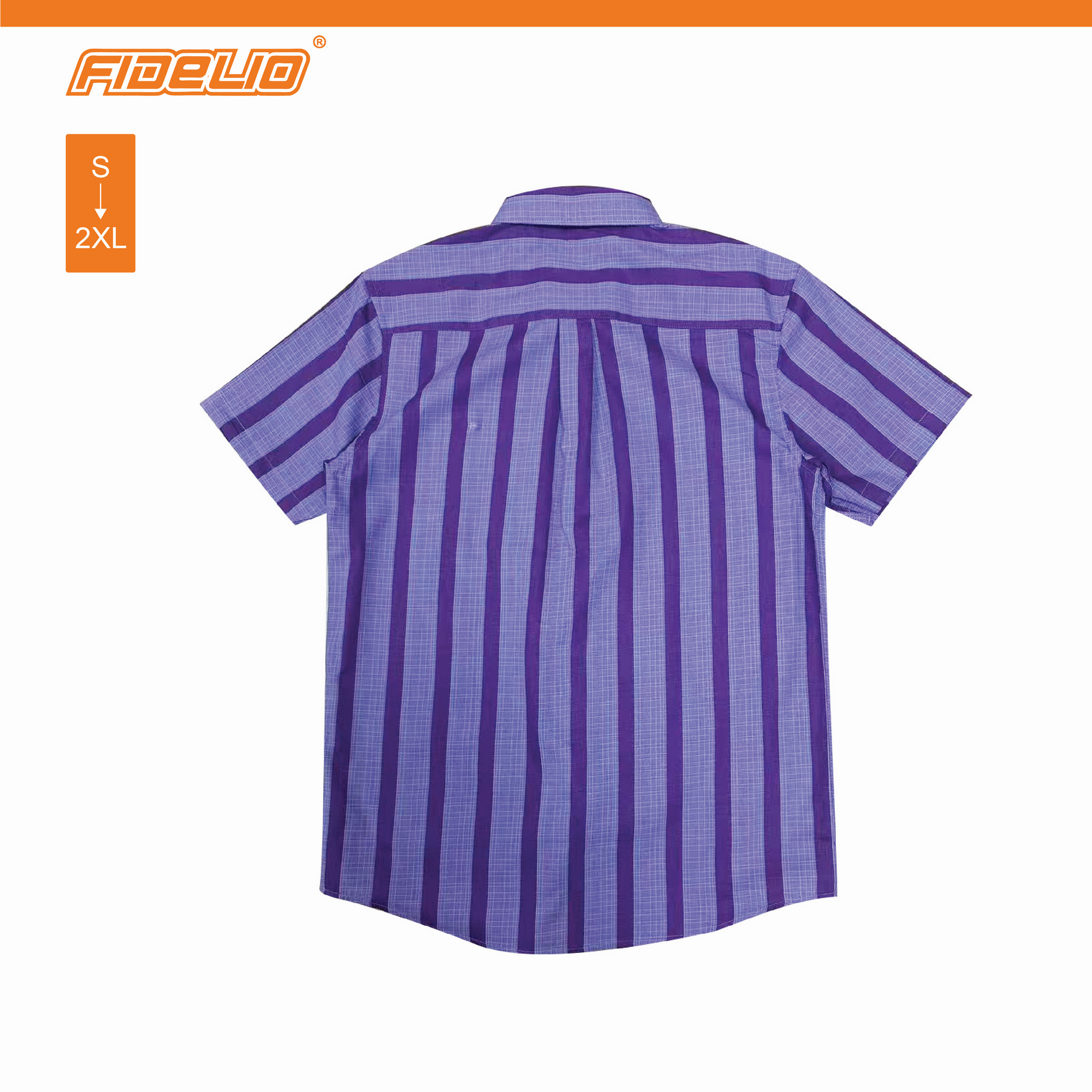 Fidelio Vertical Striped Short Sleeve Shirts -Light Purple/Plum
