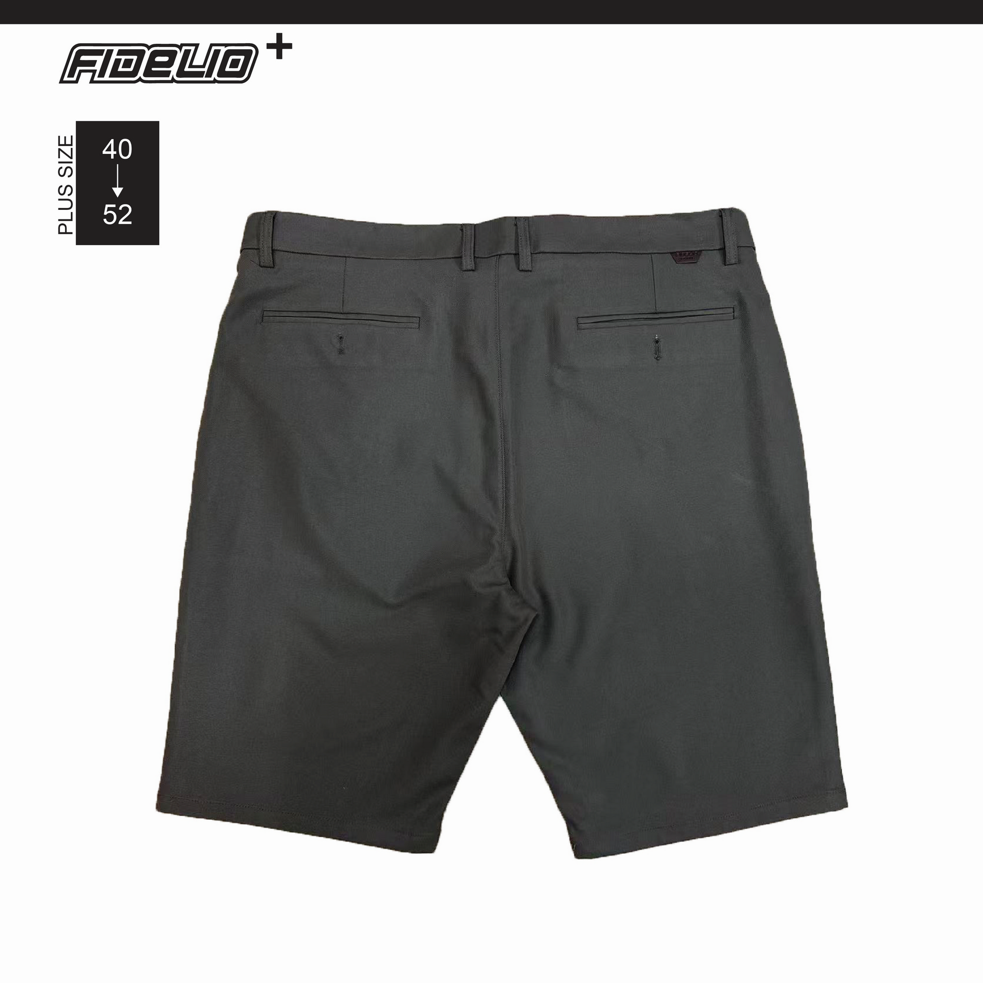 Fidelio Plus Size Signature Twill Chino Shorts -Brown
