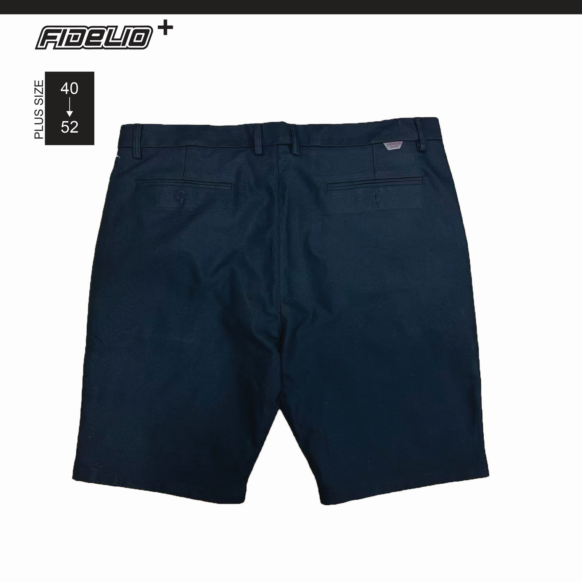 Fidelio Plus Size Signature Twill Chino Shorts -Black