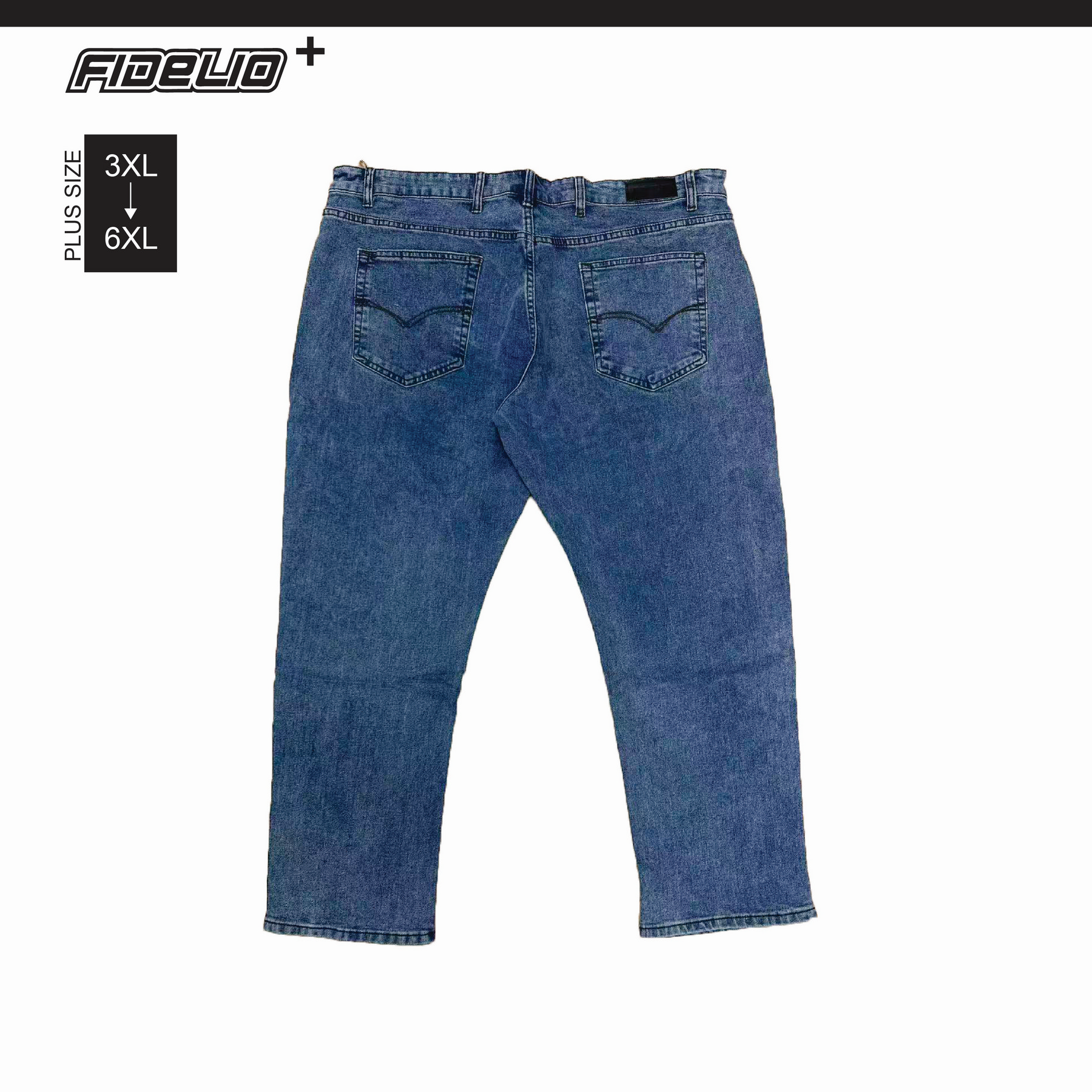Fidelio Plus Size Classic Slim Fit Denim -Light Blue