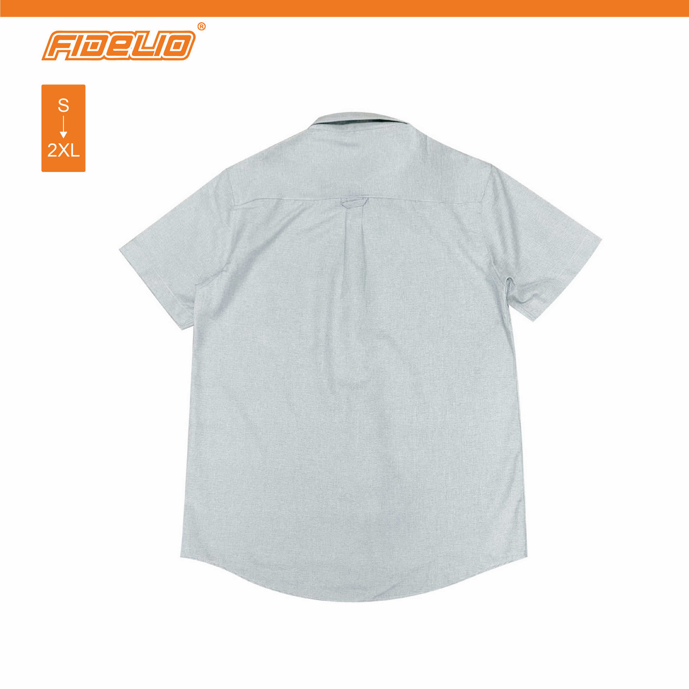 Fidelio Smart Oxford Short Sleeve Shirts -Light Grey