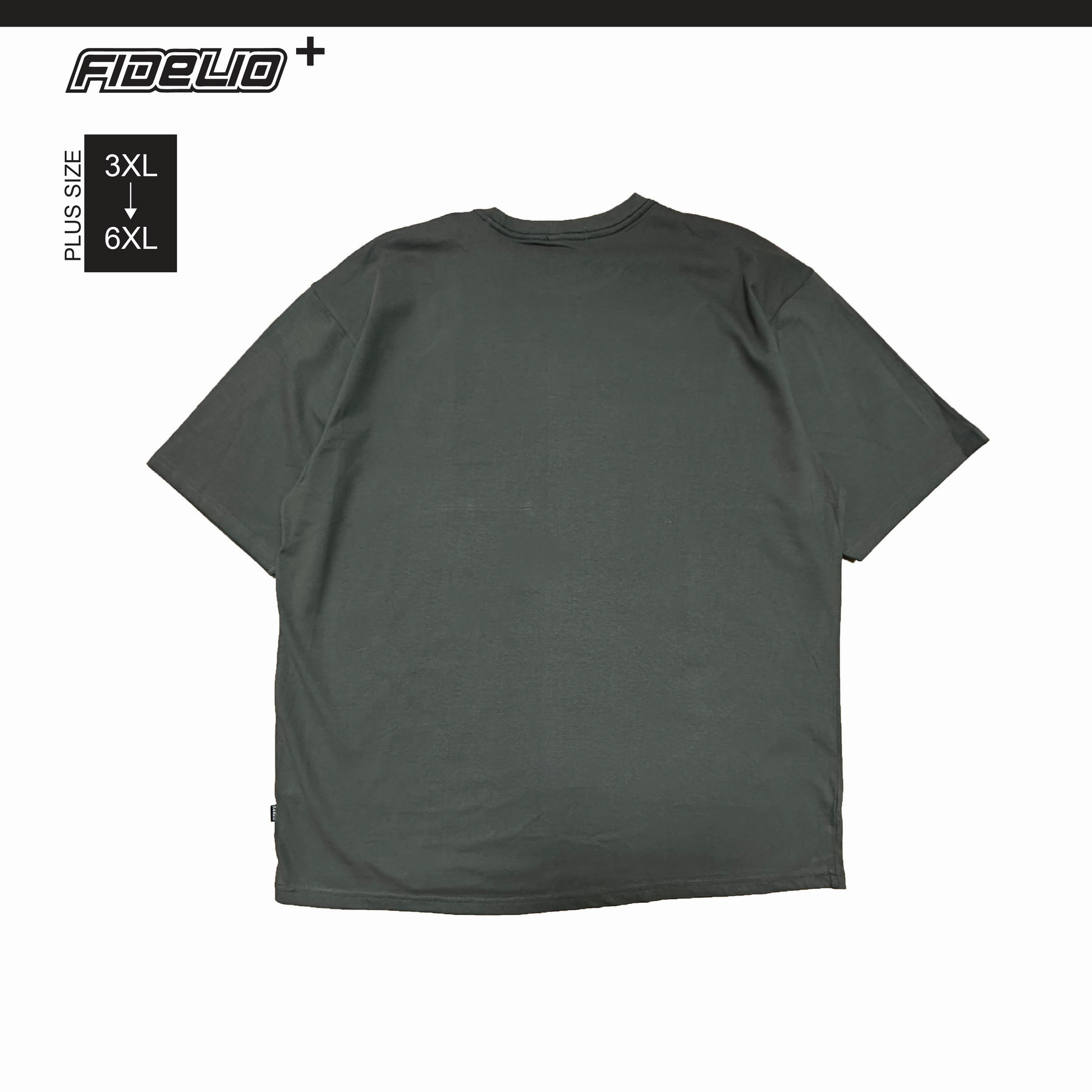 Fidelio Plus Size Artistic F Printed Tees -Grey