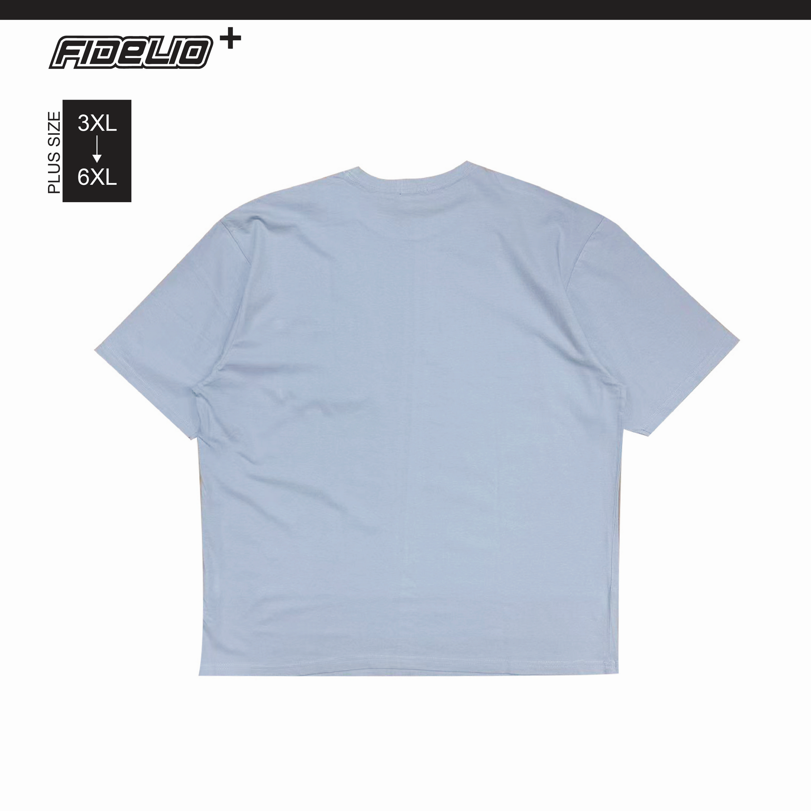 Fidelio Plus Size Signature Pocket Tees -Light Blue