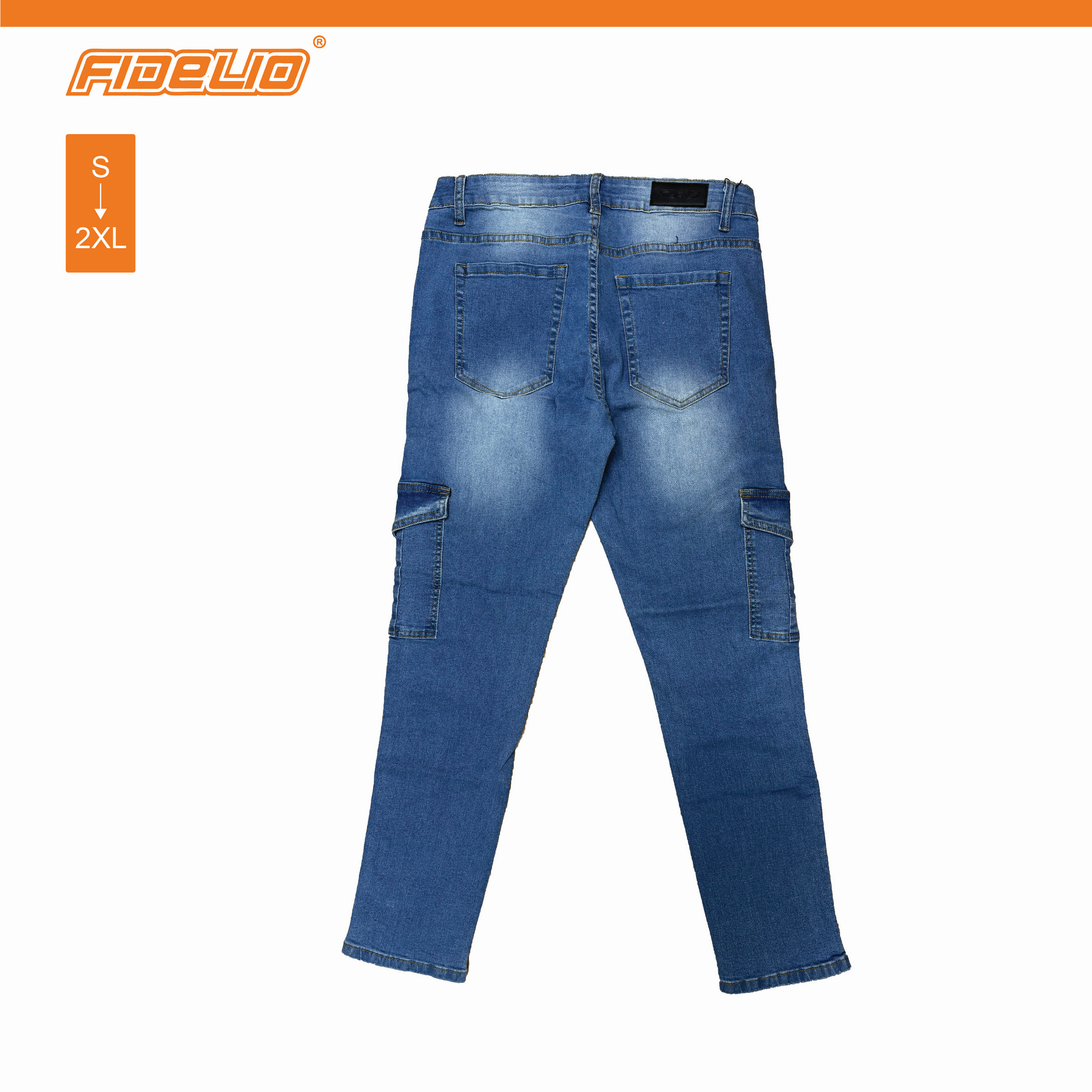 Fidelio Slim Fit Stretchable Utility Jeans - Light Blue
