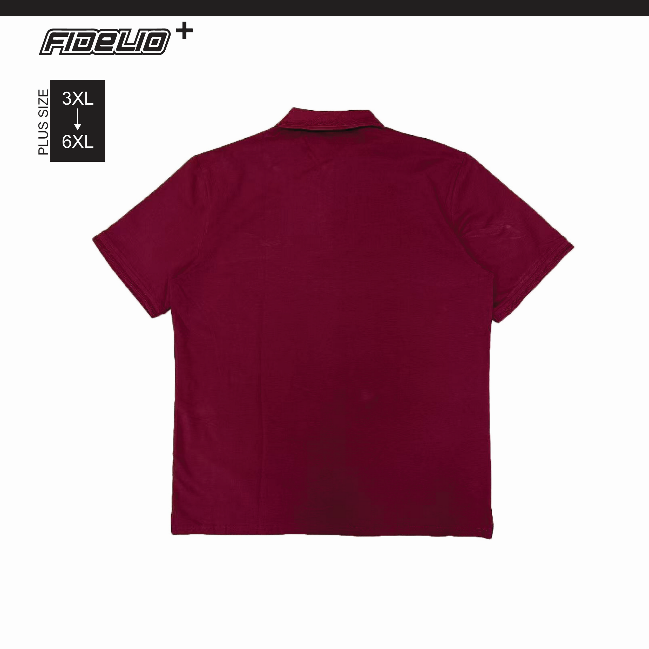 FDL Plus Size Embroidery Polo Tees -Maroon