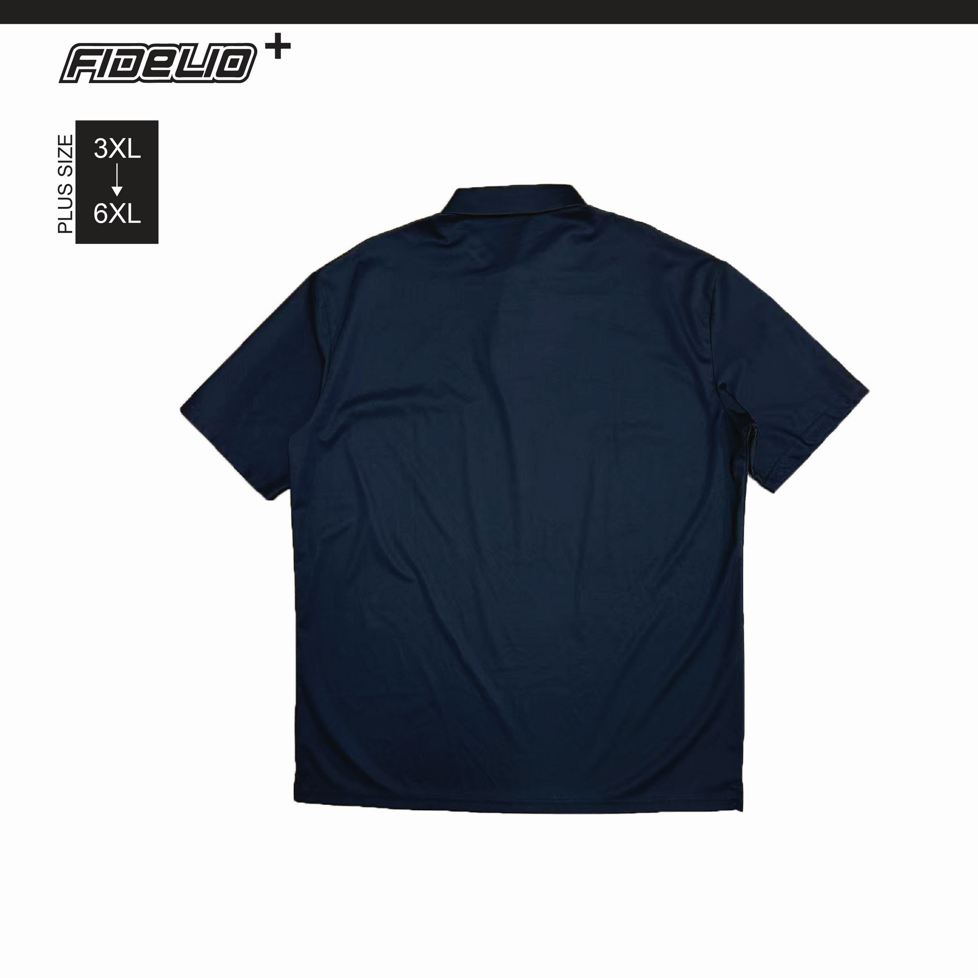 Fidelio Plus Size Premium Sensation Polo Tees -Black