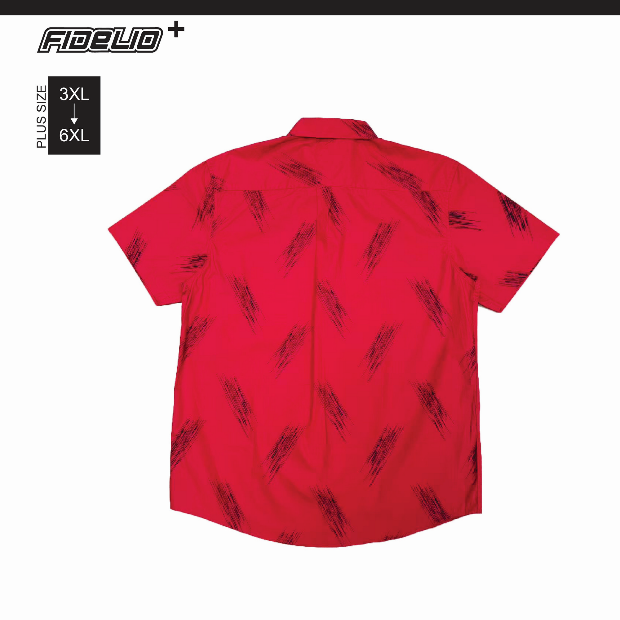 Fidelio Plus Size Brushed Print Short Sleeve Shirts -Maroon