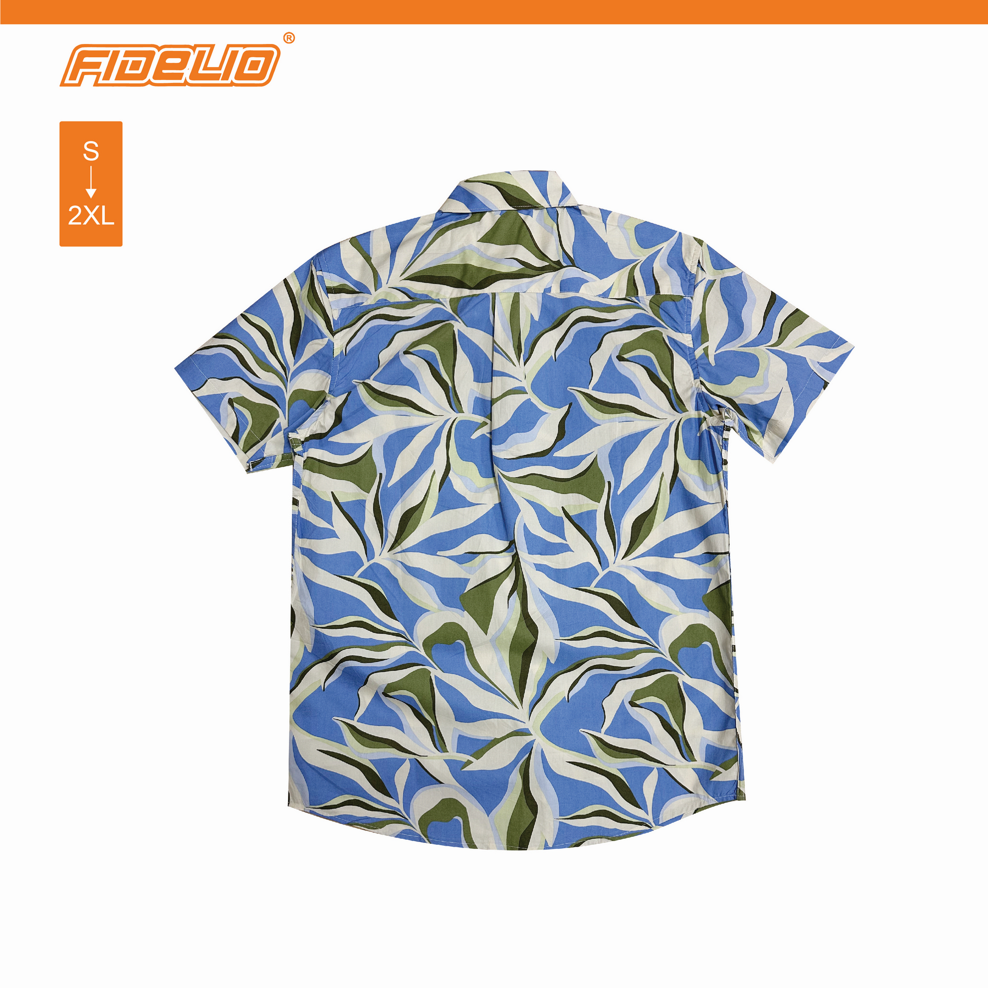 Fidelio Abstract Floral Printed Short Sleeve Shirts -Cream/Blue/Olive