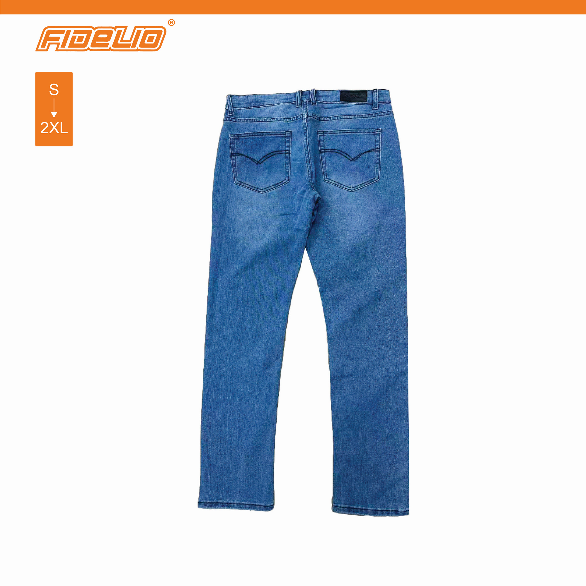 Fidelio 601 Slim Fit Washed Denim -Light Blue