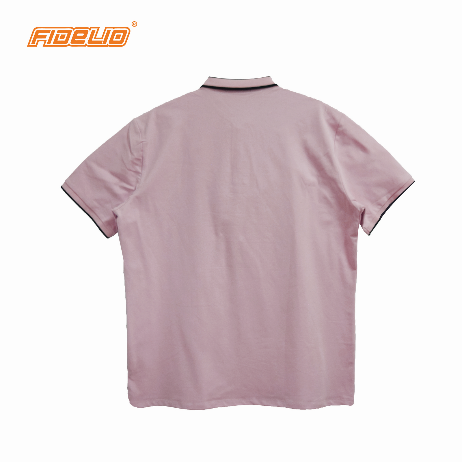Fidelio Plus Special Rib and Collar Basic Polo Tees -Pink