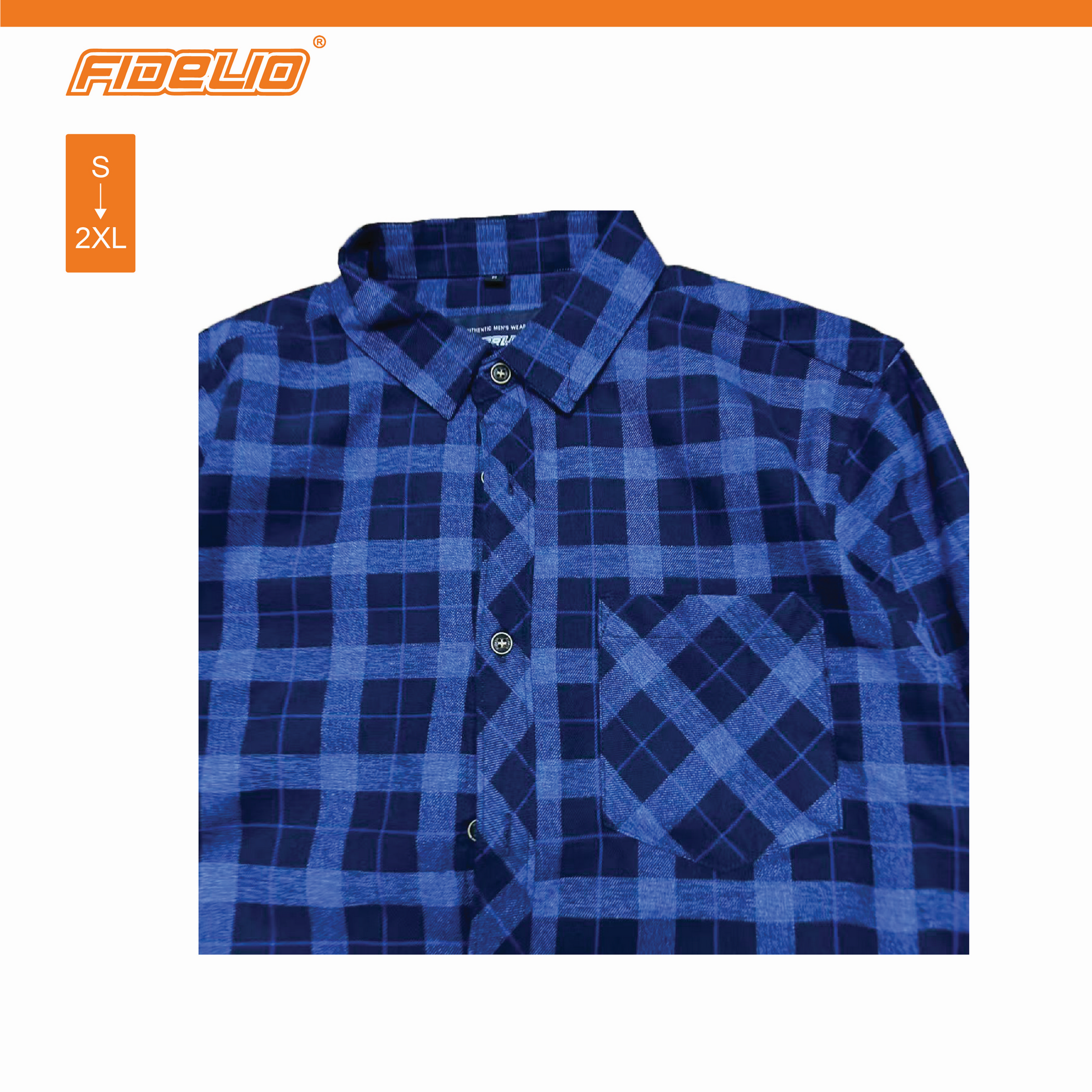 Fidelio Plaid Flannel Long Sleeve Shirts -Navy/Blue