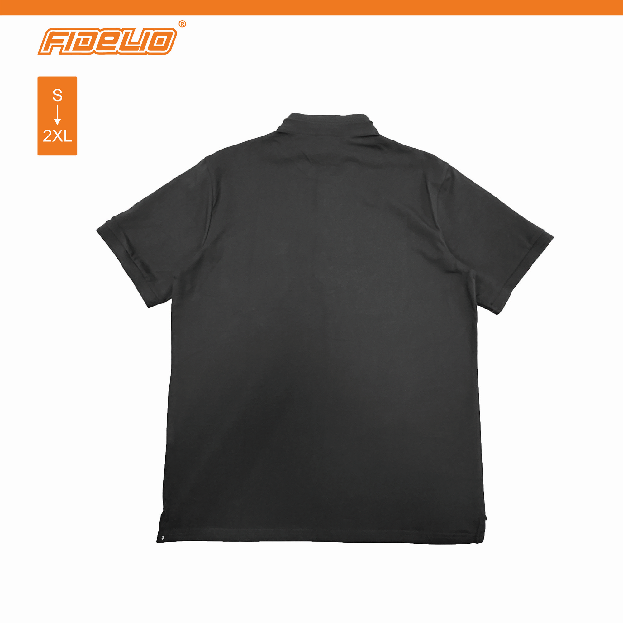 FDL Modern Mandarin Collar Polo Tees -Black