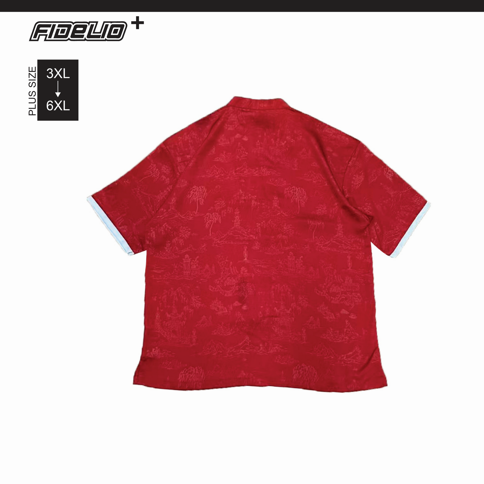 Fidelio Plus Size Oriental Premium Samfu -Red