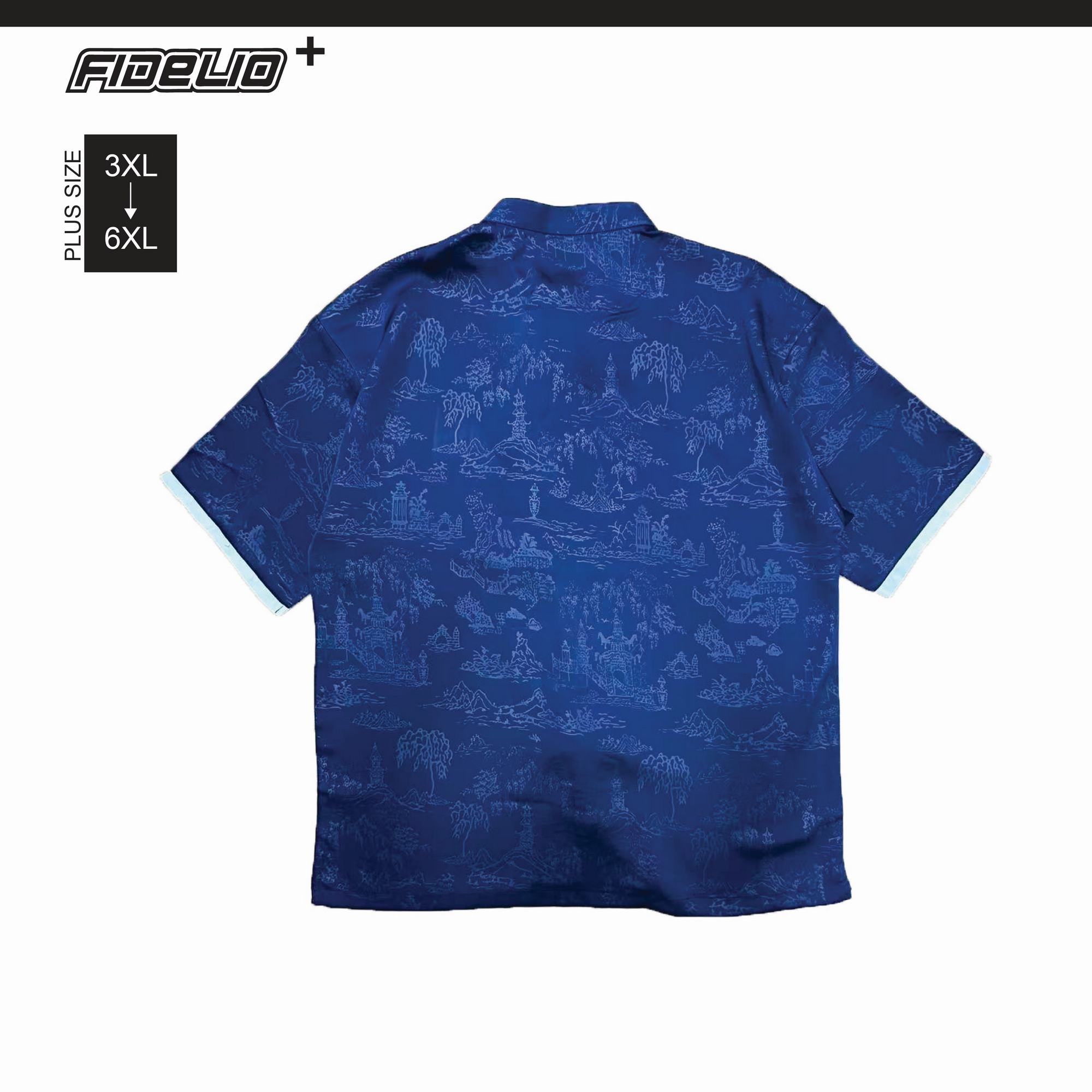 Fidelio Plus Size Oriental Premium Samfu -Navy