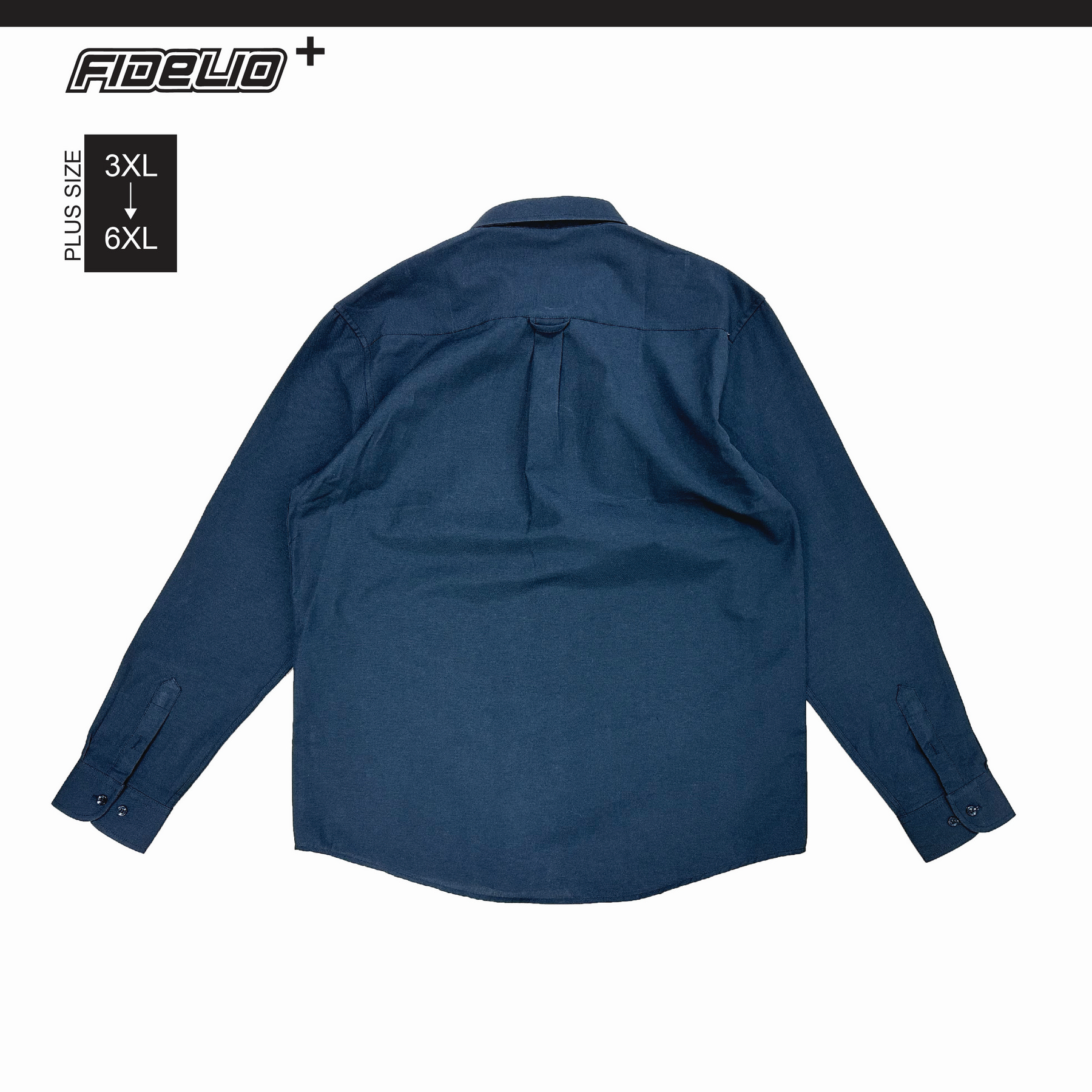 FDL Plus Size Oxford Business Long Sleeve Shirts - Black