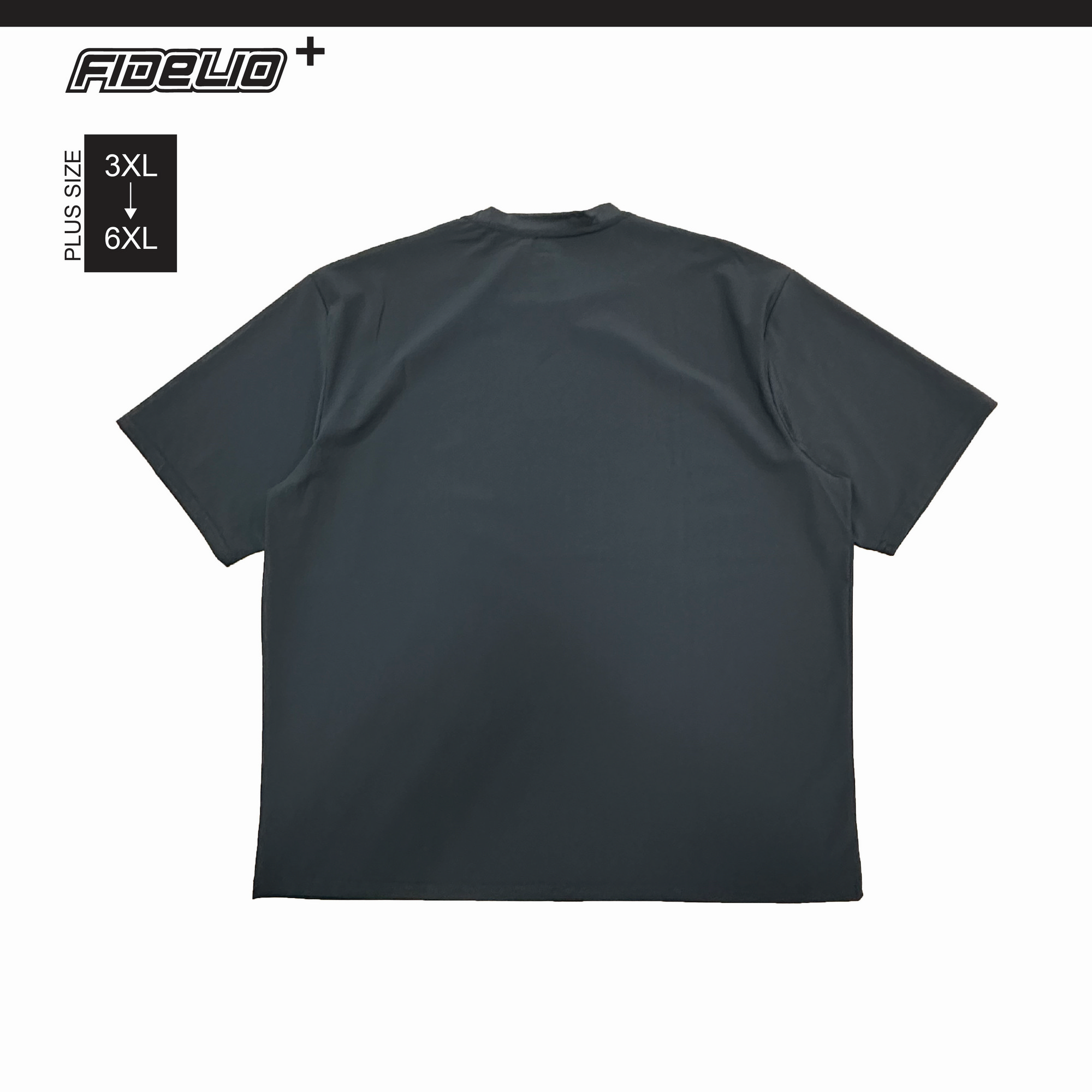 FIT IN Plus Size Reflective Logo Active Tees -Black