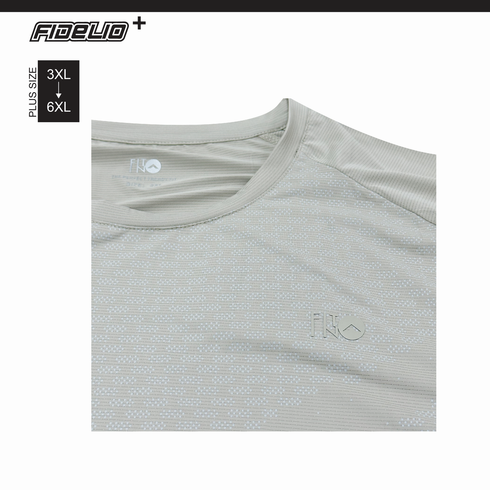 FIT IN Plus Size Downshift Active Tees -Light Khaki