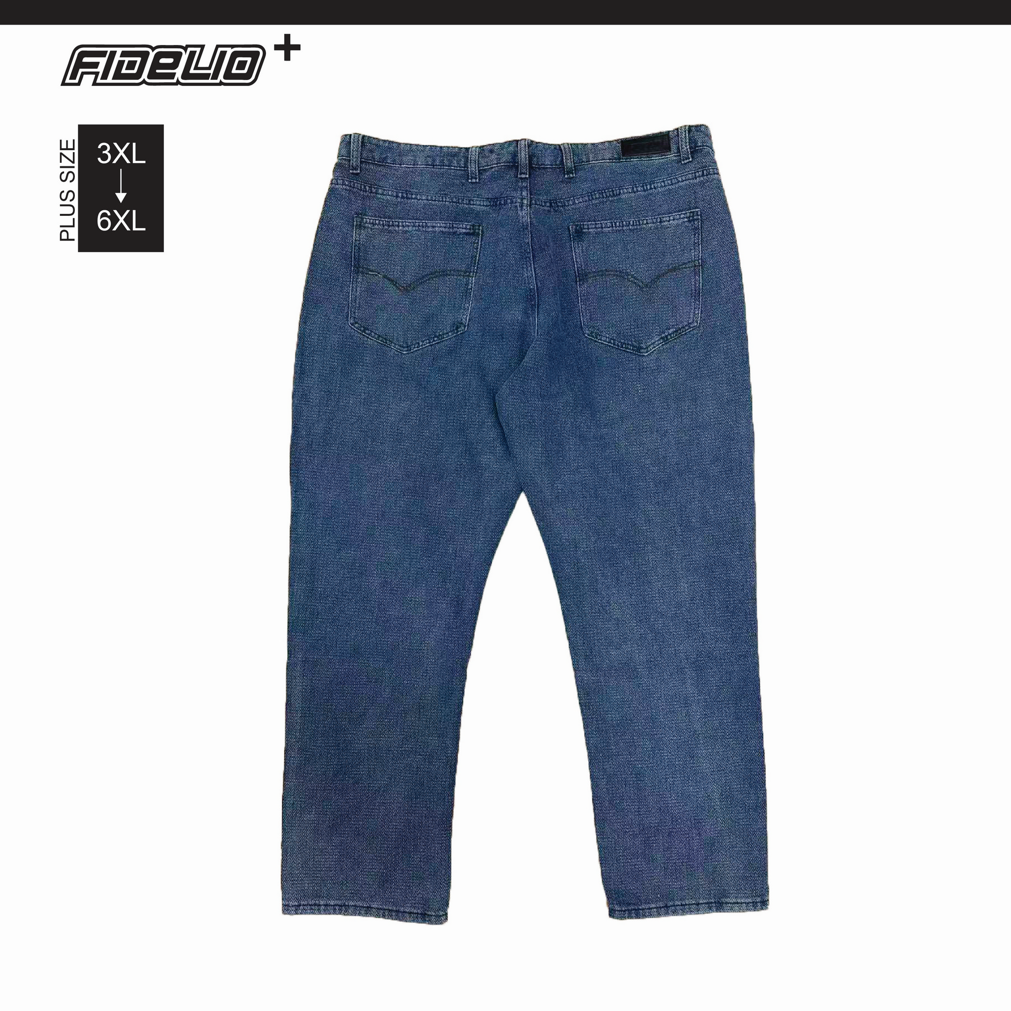 Fidelio Plus Size Textured Washed Denim -Blue