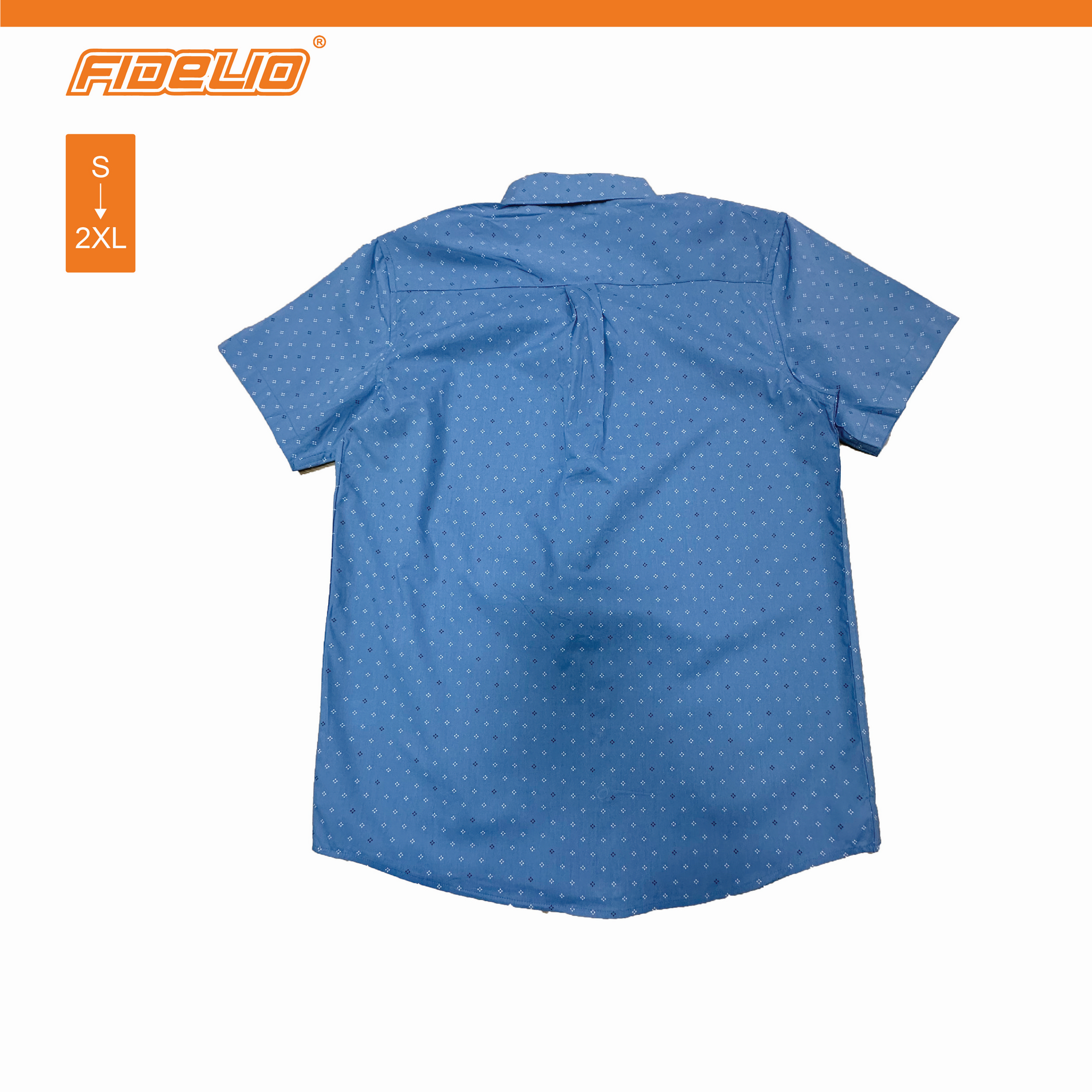 Fidelio Microprinted Short Sleeve Shirts -Blue/Black/White