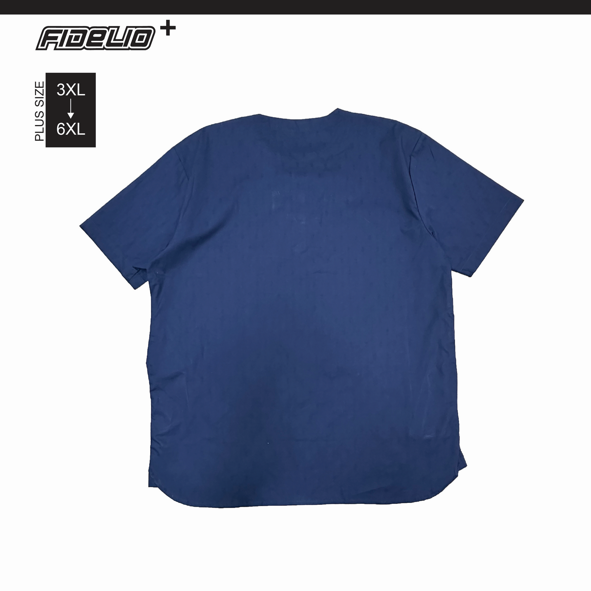 Fidelio Plus Size Knot Button Samfu -Navy