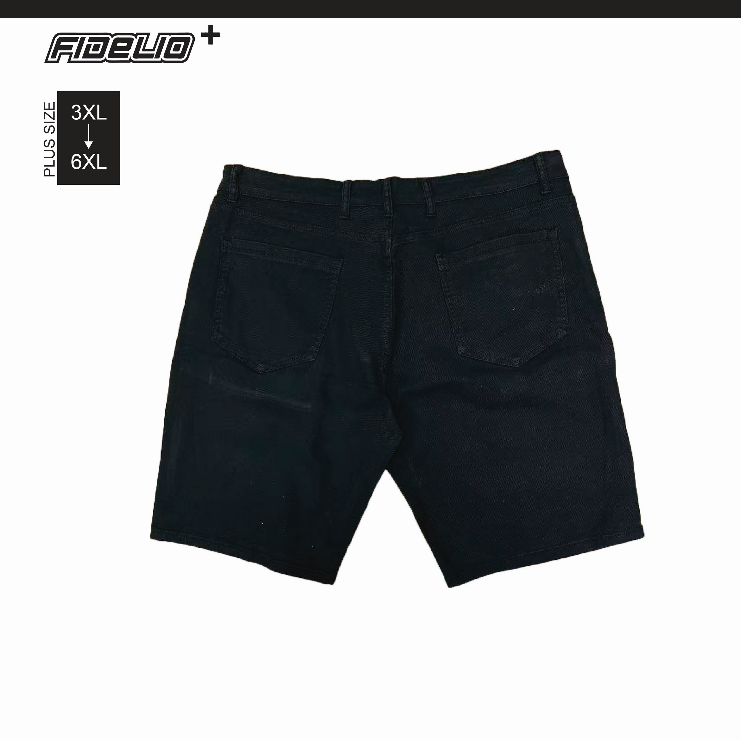 Fidelio Plus Size Relaxed Fit Cotton Shorts -Black