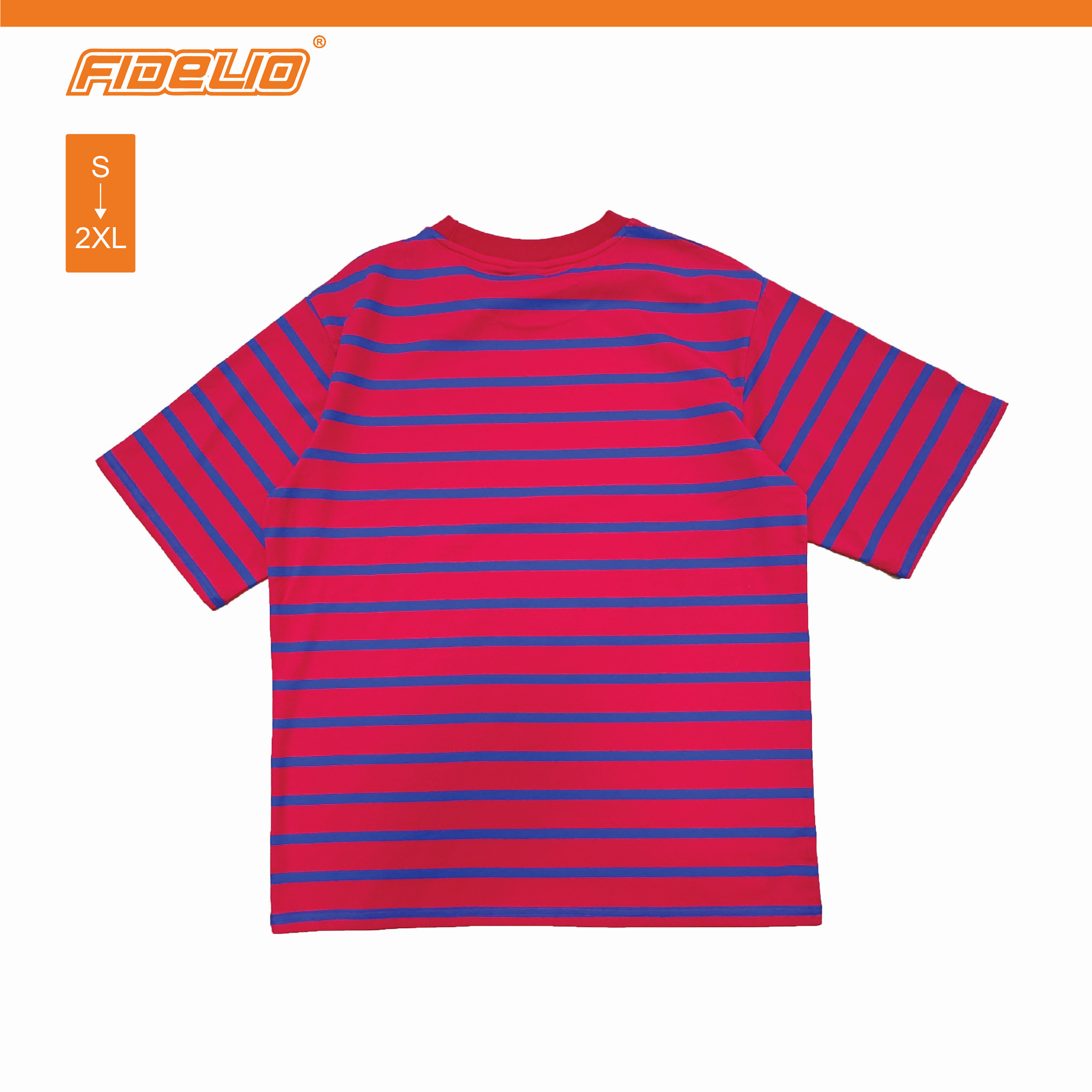 Fidelio Relax Stripe Oversize Tees -Red/Blue