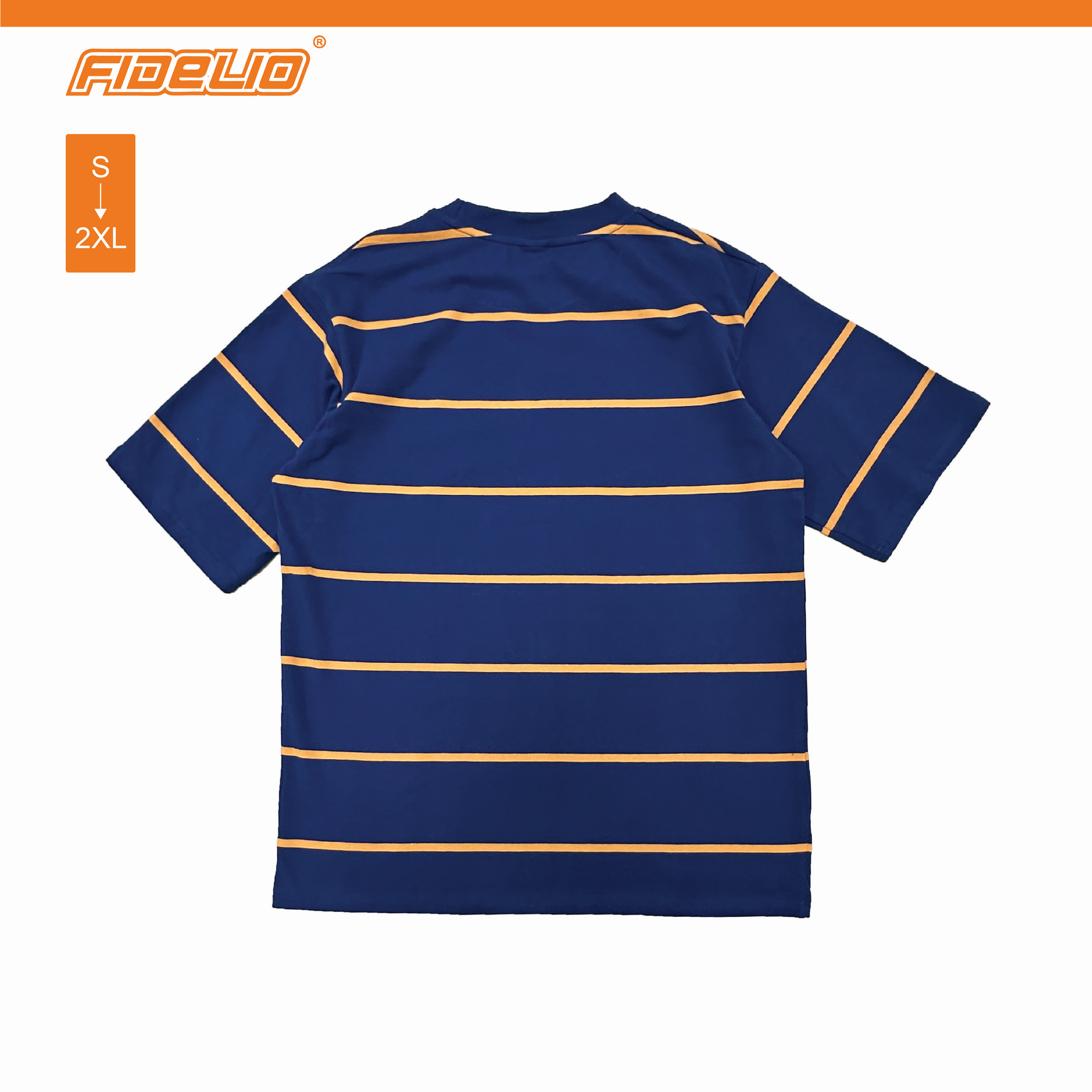 Fidelio Relax Stripe Oversize Tees -Navy/Orange