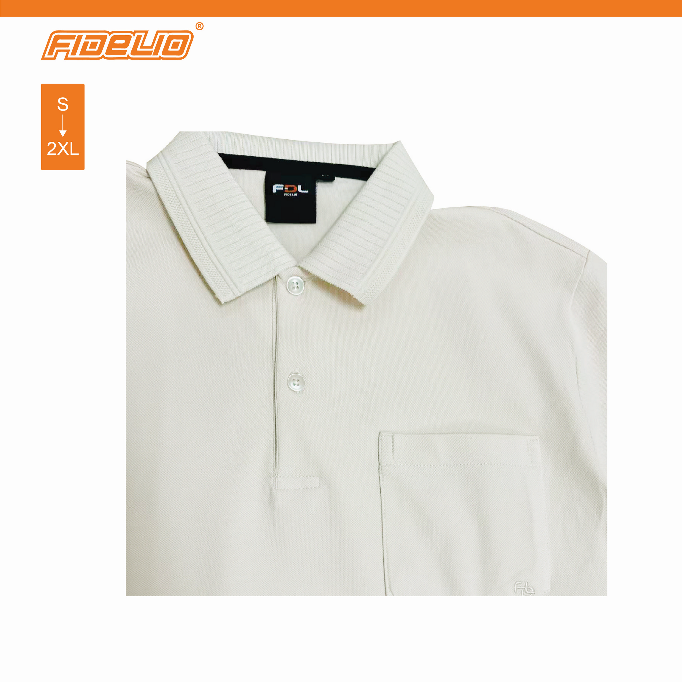 FDL Signature Pocket Polo Tees -Beige