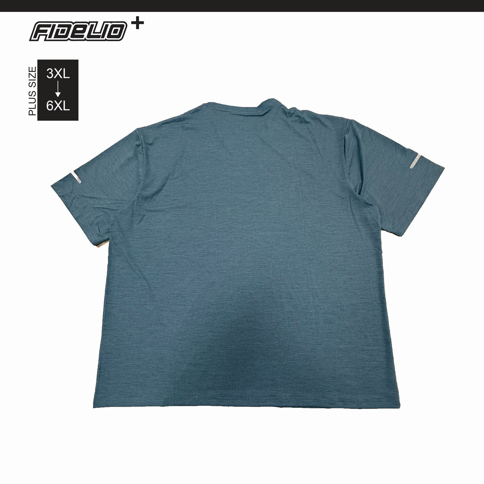 FIT IN Plus Size Reflective Logo Dry Fit Tees -Blue