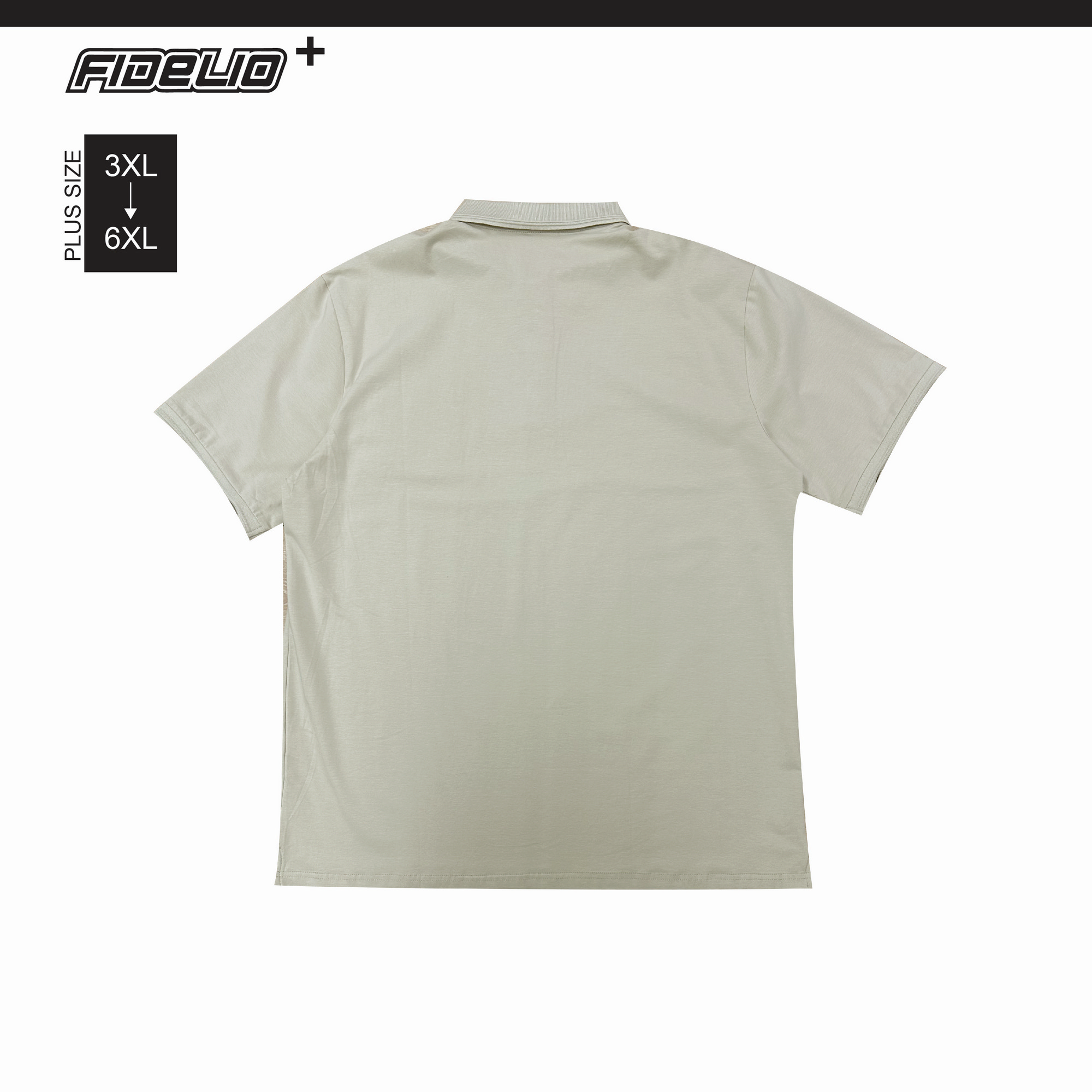 FDL Plus Size Signature Pocket Polo Tees- Light Khaki