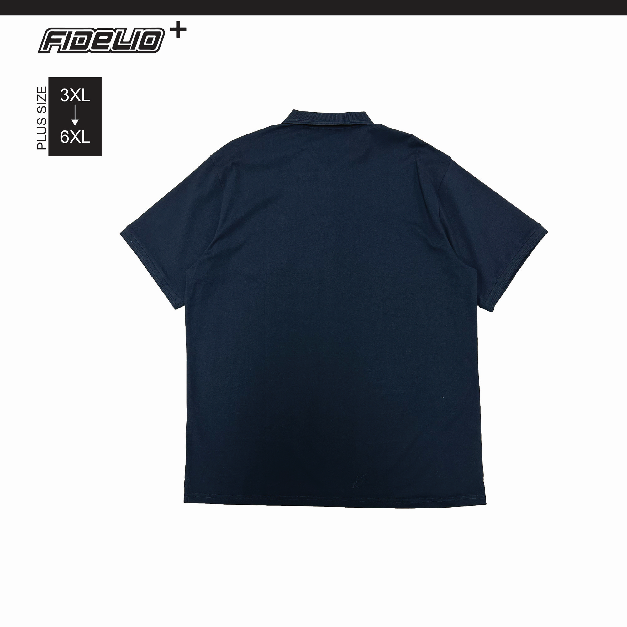 FDL Plus Size Signature Pocket Polo Tees -Black