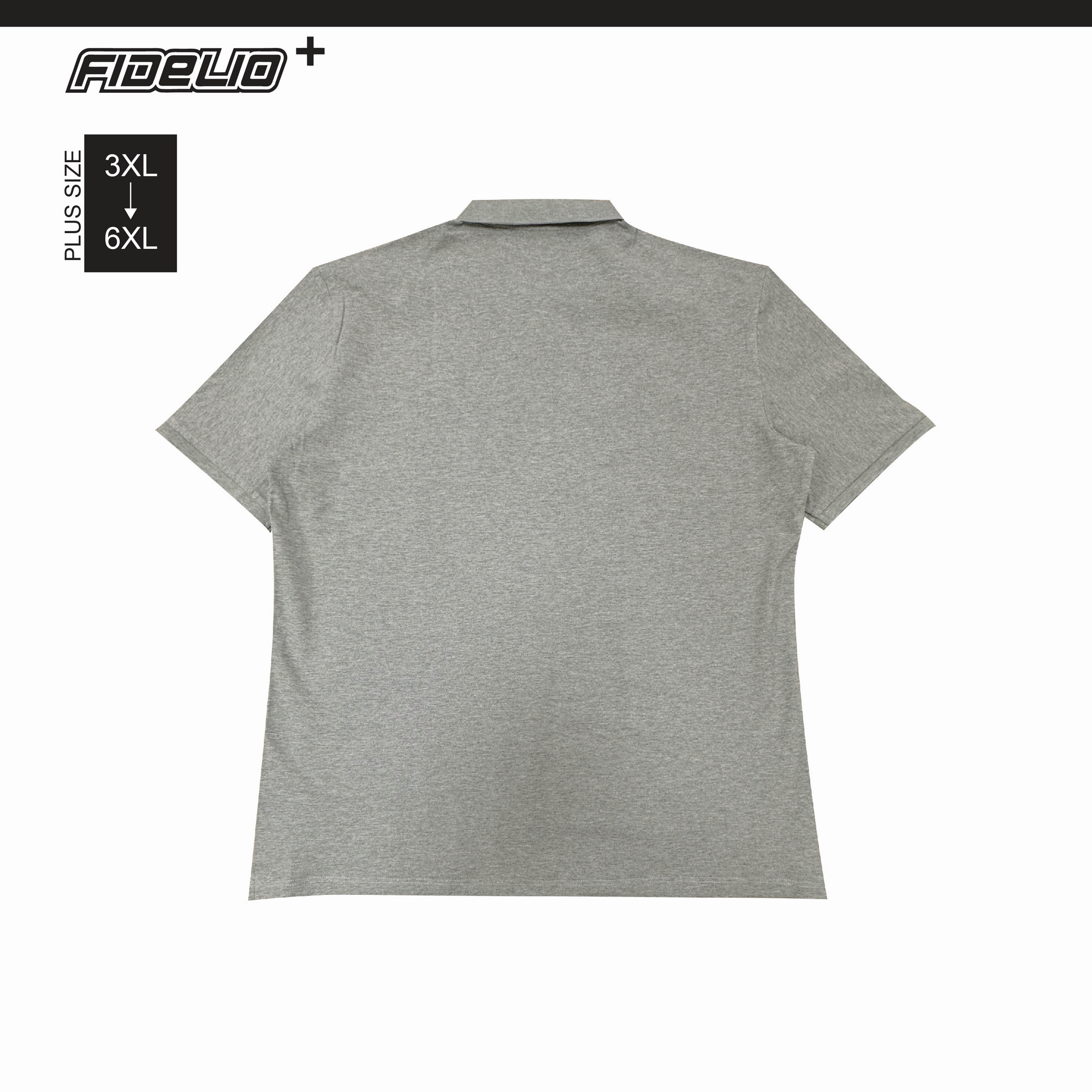FDL Plus Size Horse Icon Premium Polo Tees -Grey