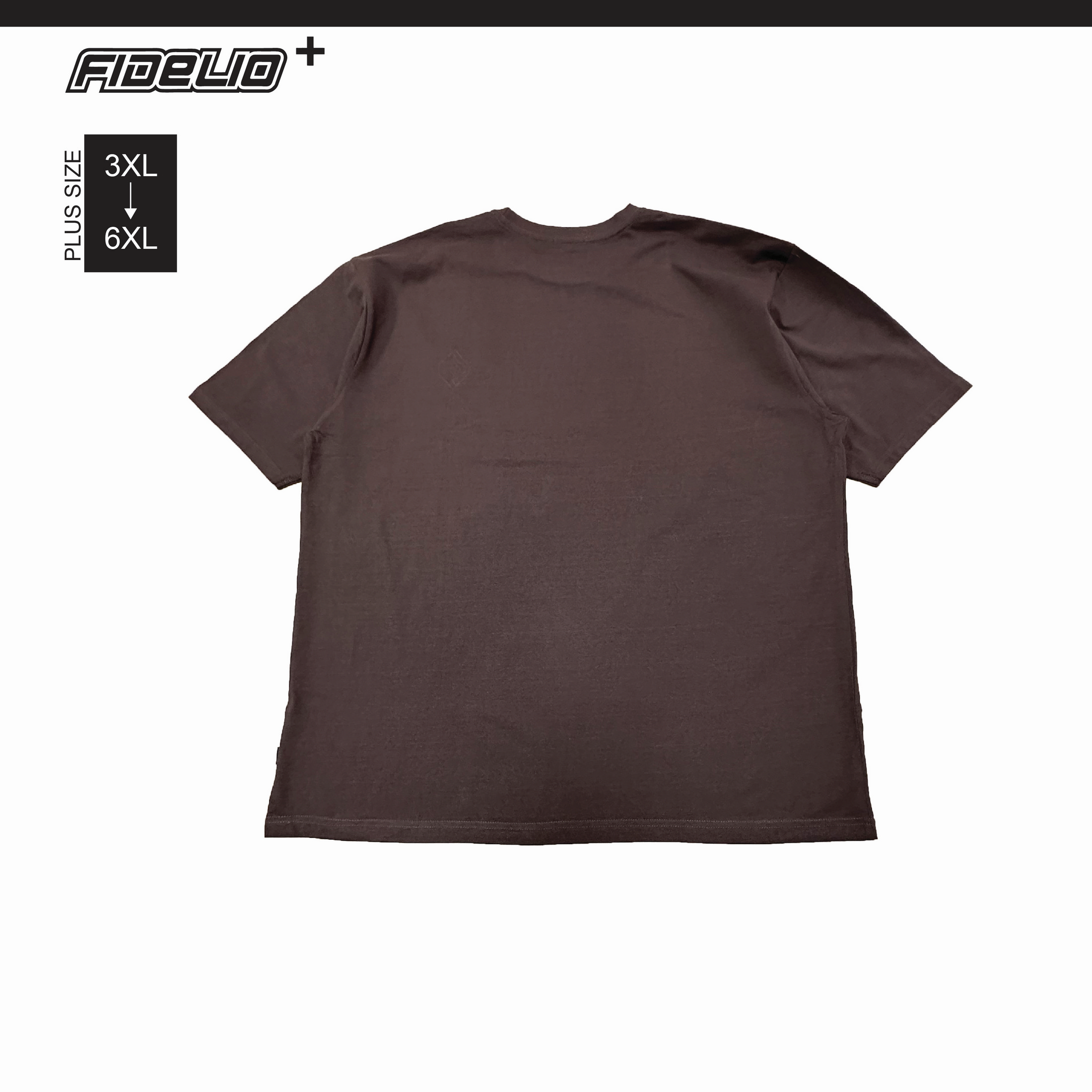 Fidelio Plus Size Athletic Graphic Tees -Dark Brown