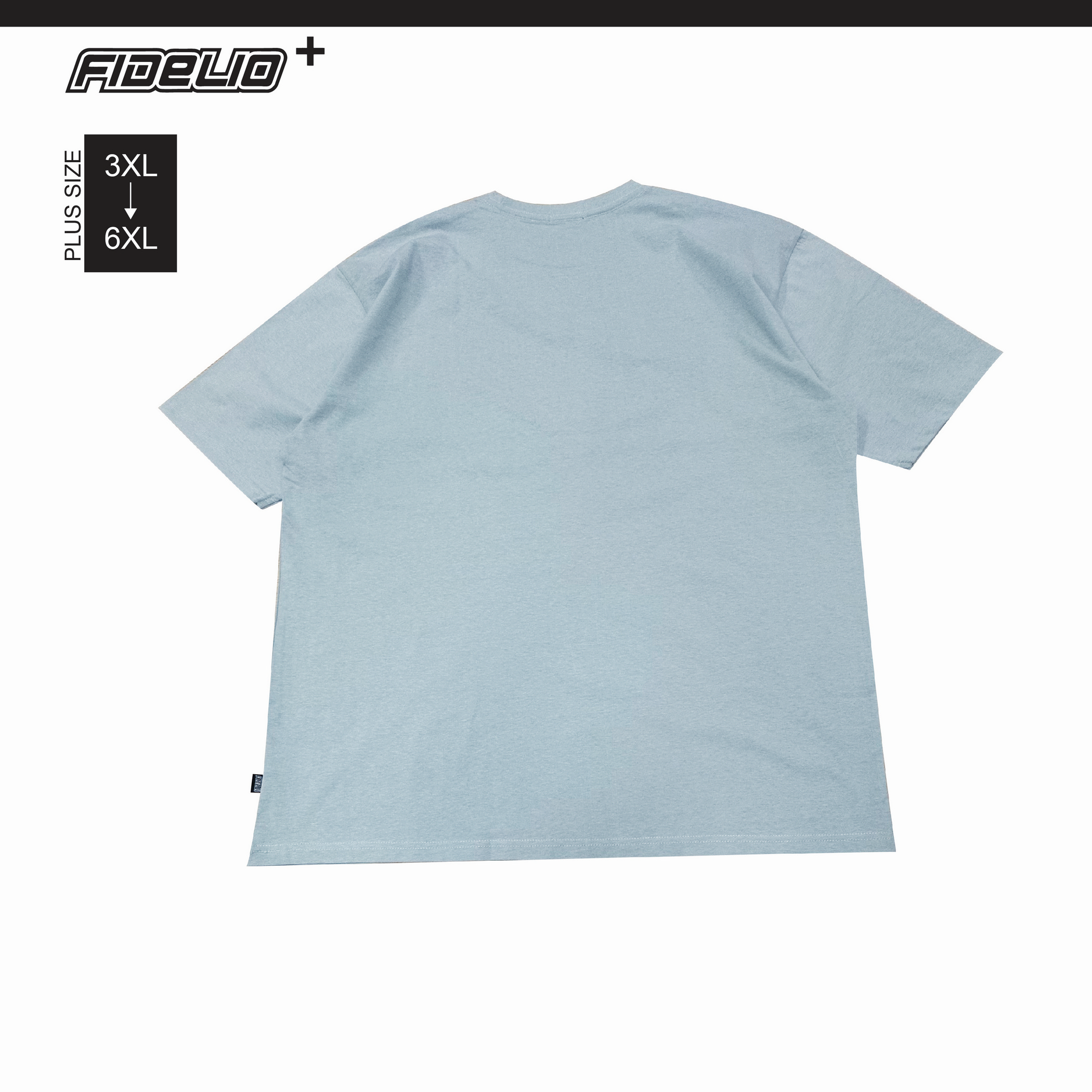 Fidelio Plus Size Athletic Graphic Tees -Dusty Blue