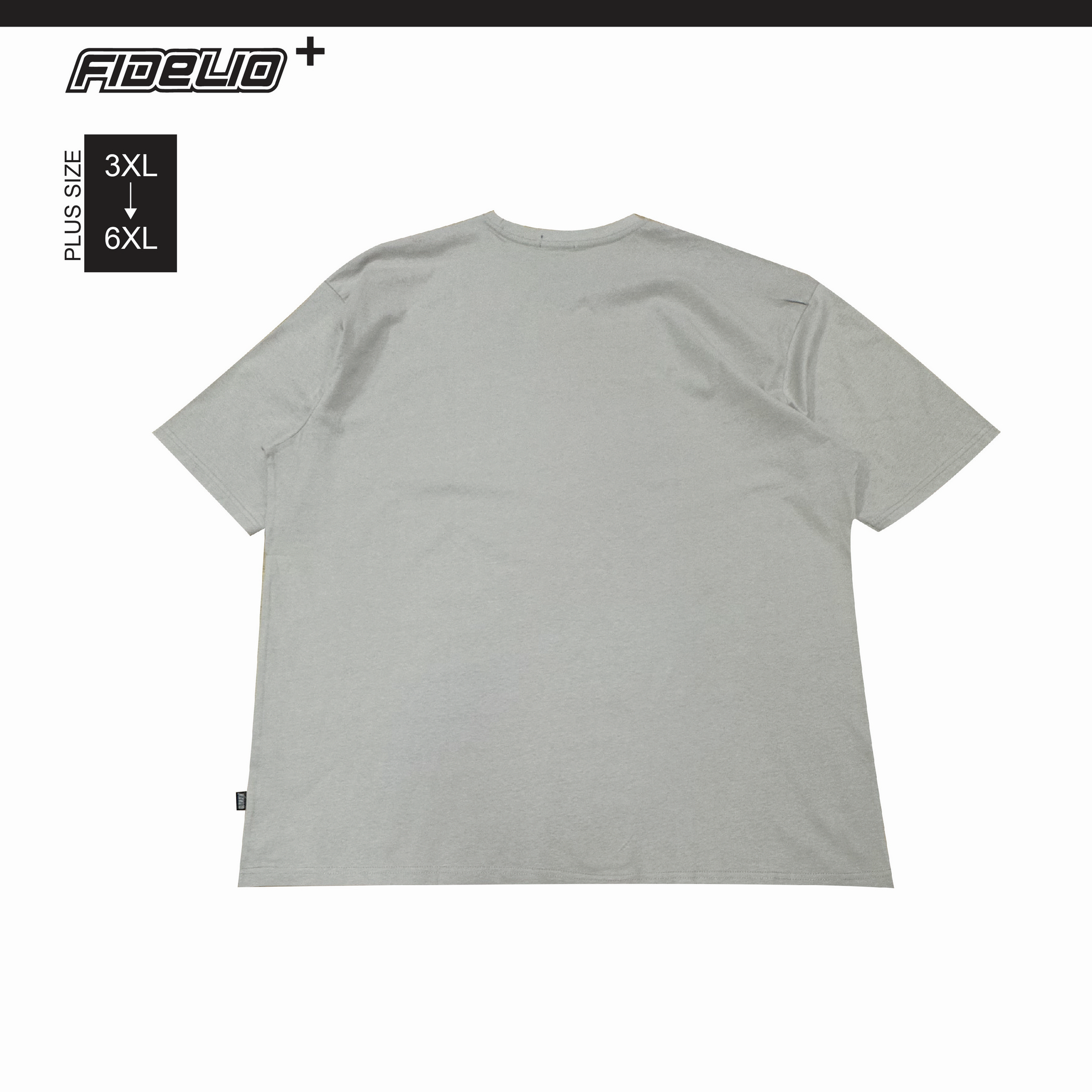 Fidelio Plus Size SCENT Embroidery Tees -Light Grey